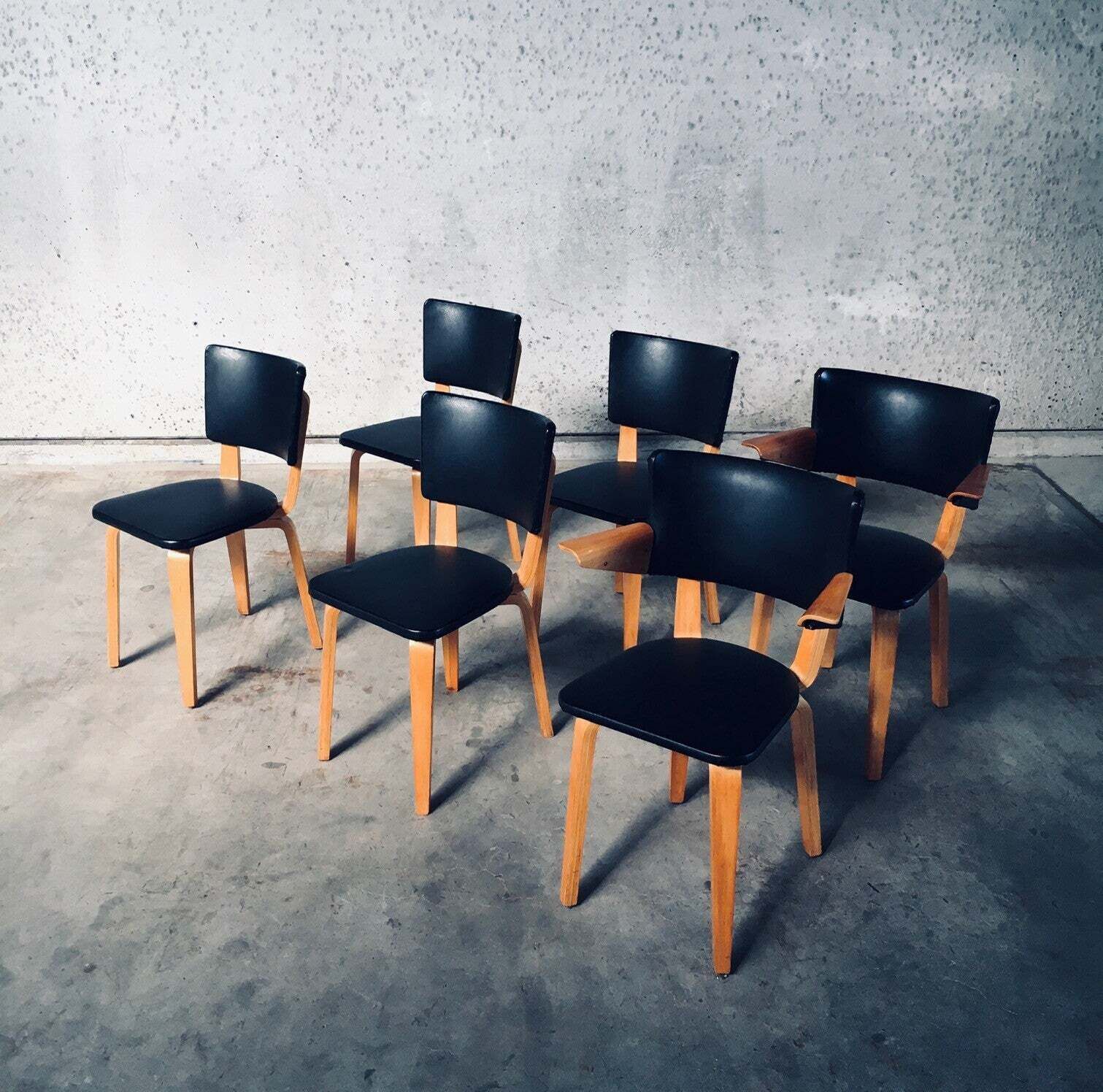 1950's Mcm Dutch Design Dining Chairs By Cor Alons For Gouda Den Boer photo for sale