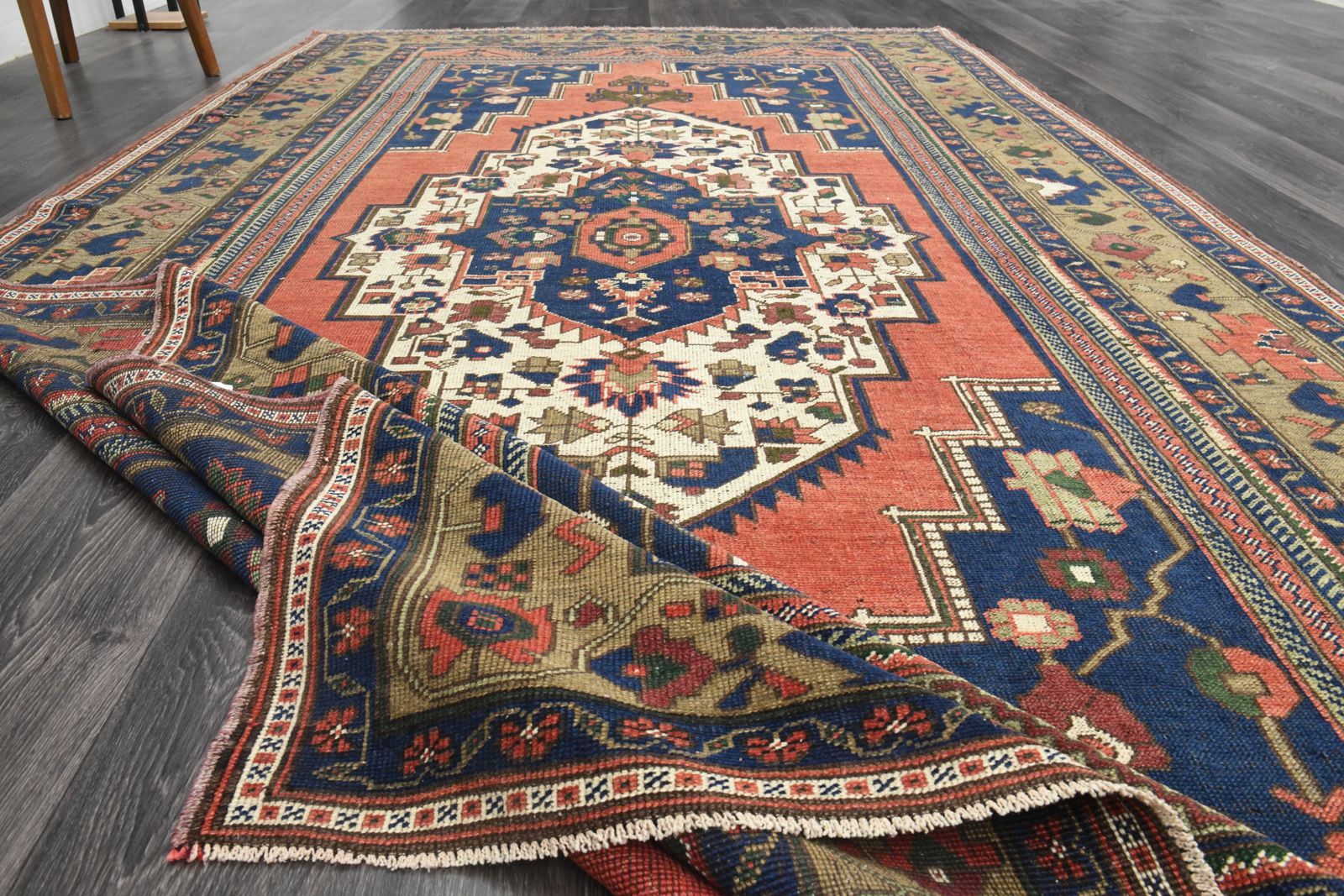 6x11, High Quality Vintage Wide Runner, Turkish Rug, Wool, Handmade, Dining Room Decor, Living Room Carpet photo for sale
