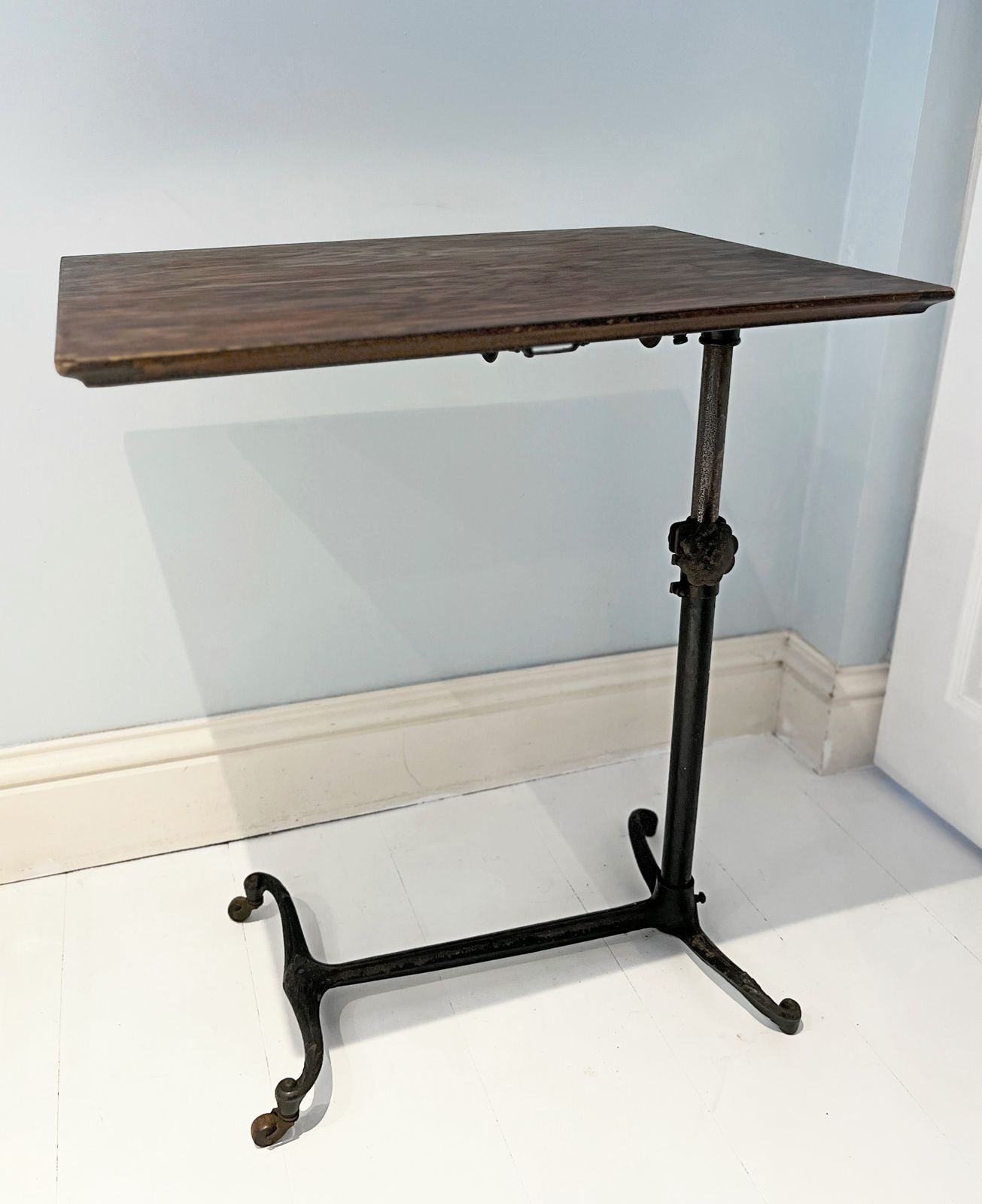 Victorian Reading Stand, Adjustable Reading Table, Architect Drawing Board, Cast Iron Base