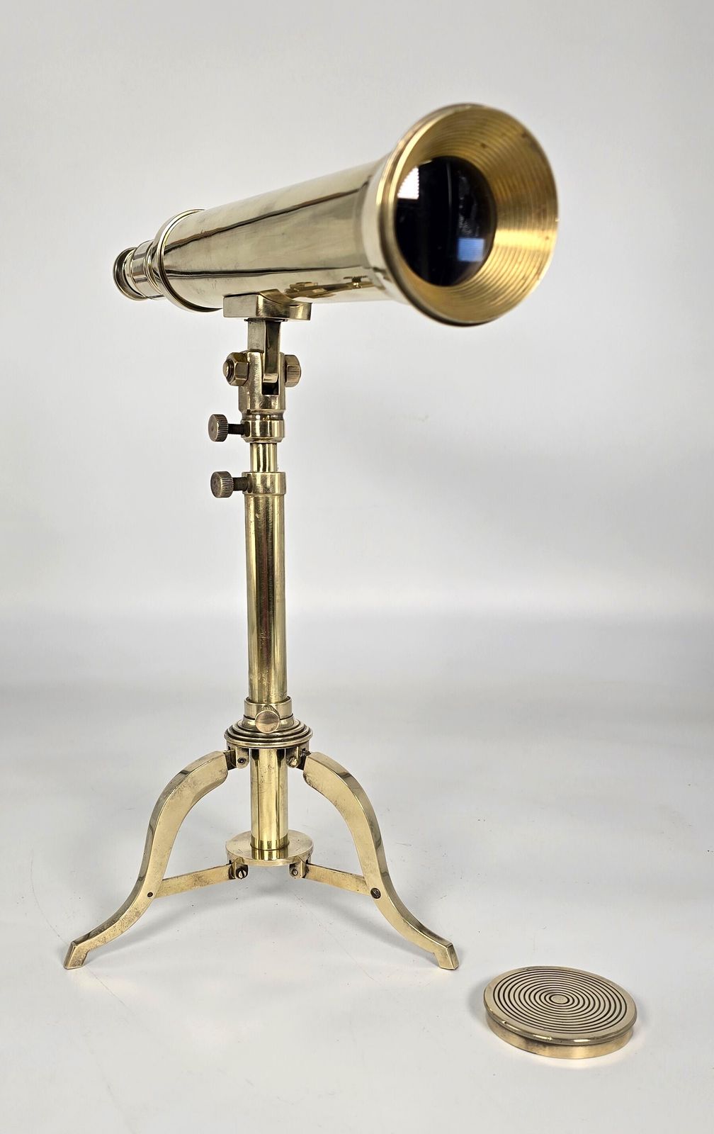 A Small Mid 19th Century Brass Telescope With An Original Folding Brass Tripod Stand. photo Home Decor