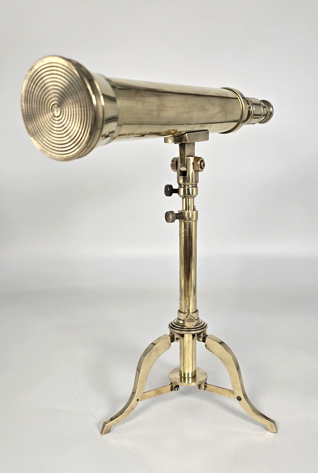 A Small Mid 19th Century Brass Telescope With An Original Folding Brass Tripod Stand. photo 1250.0