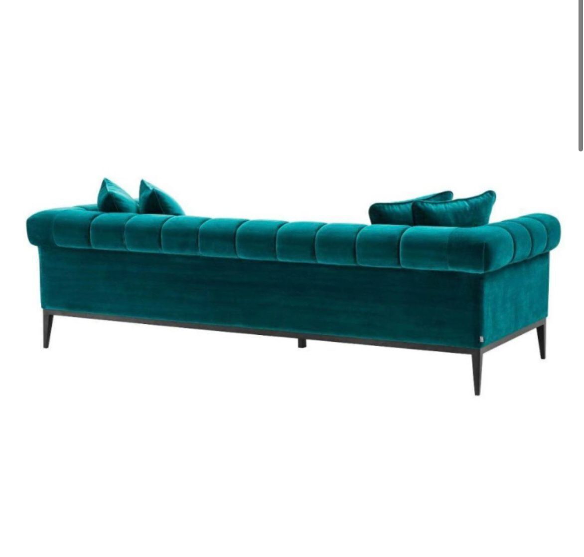 Eichholtz Aurelio Sofa Seater In Sea Green Velvet photo for sale