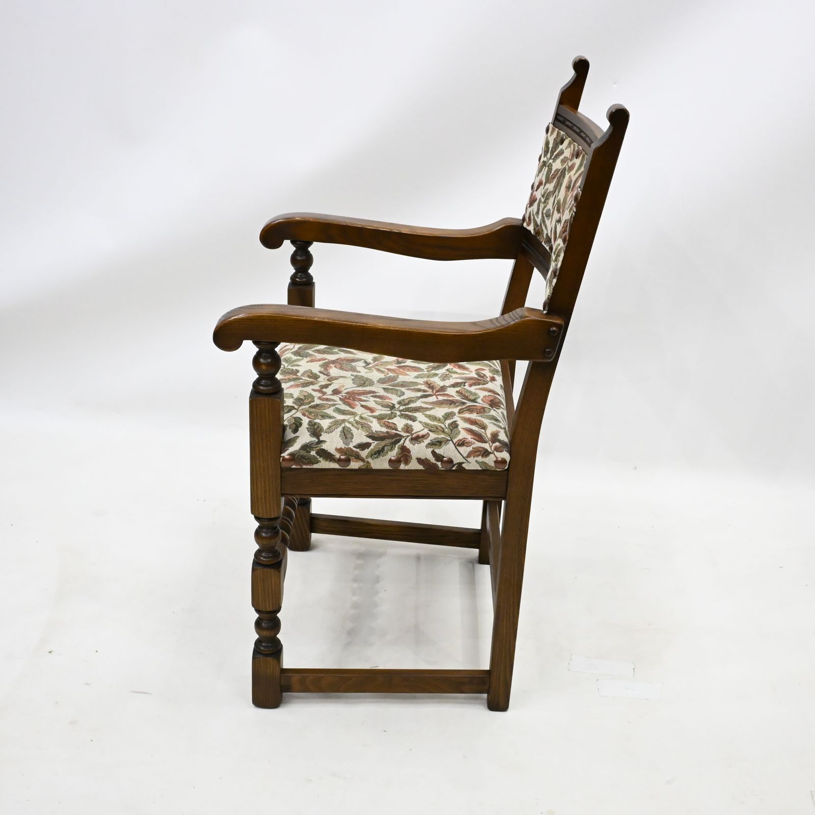 6 Old Charm Dining Chairs Light Oak Studded Upholstery 2 Carver Free Uk Delivery photo buy