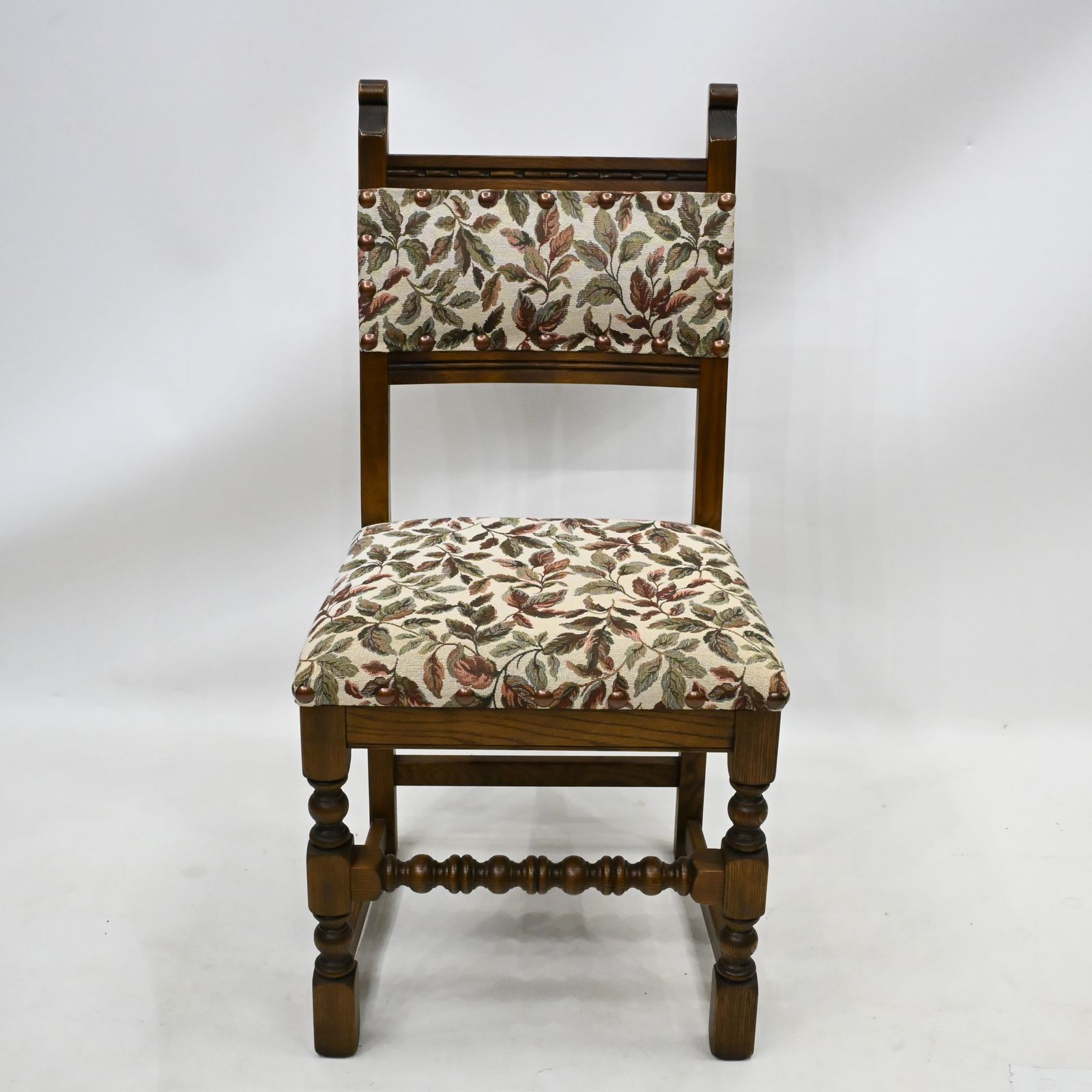 photo for sale 6 Old Charm Dining Chairs Light Oak Studded Upholstery 2 Carver Free Uk Delivery