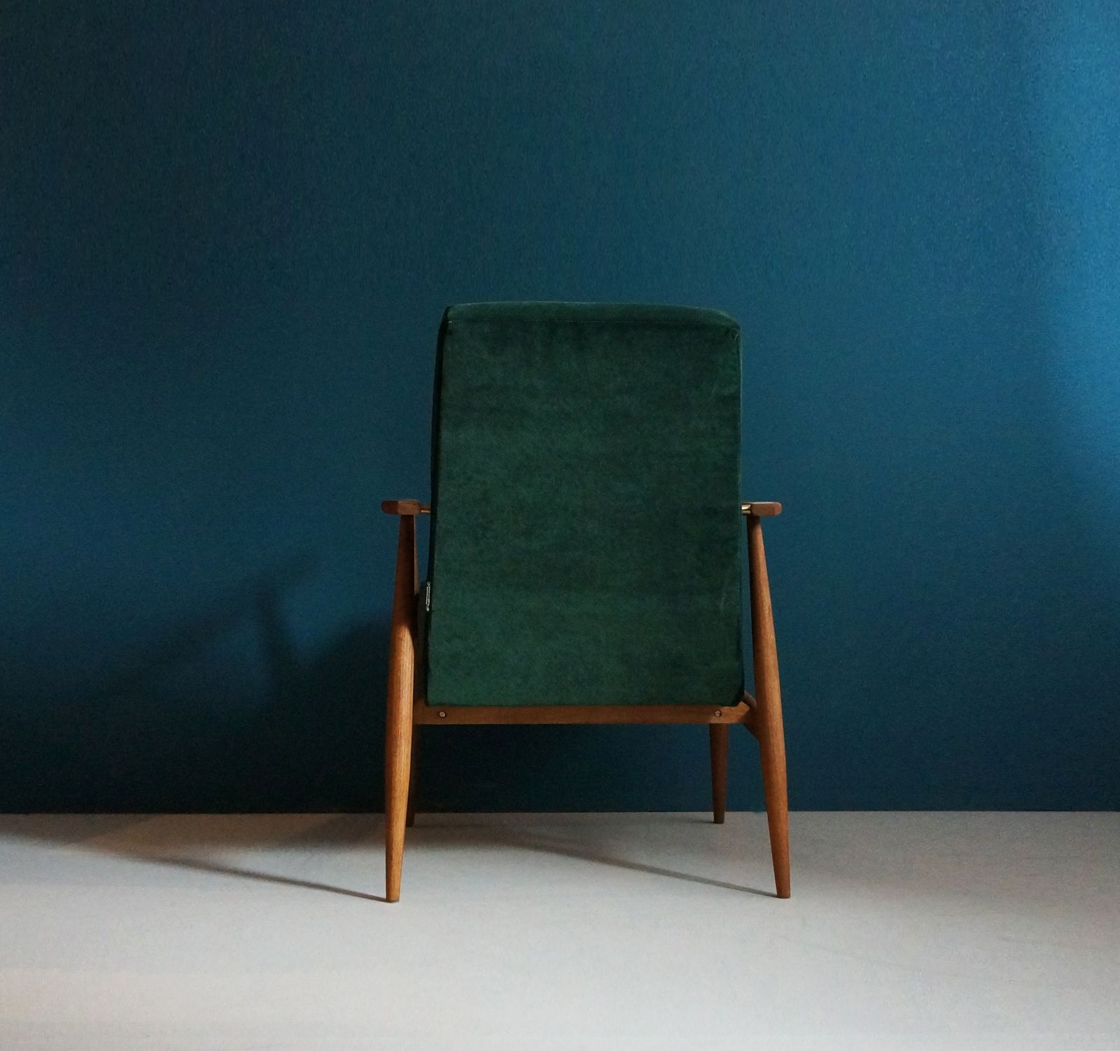photo for sale Pair Of Vintage Armchair Form Mid Century, Dark Green, Restored