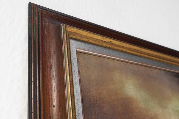 Frank Bogaert, Hay Landscape, 1950s, Oil On Board, Framed photo vintage