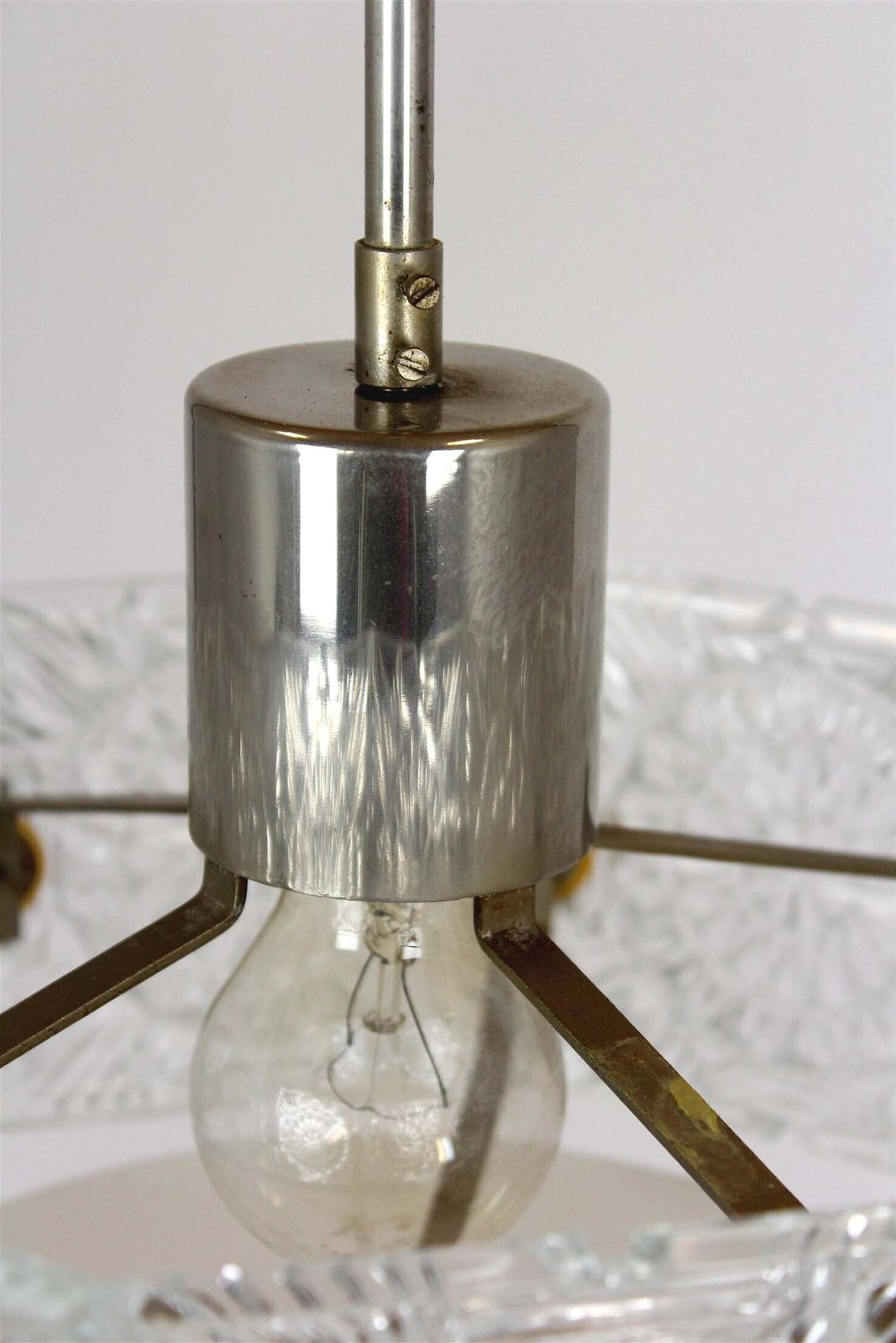 photo for sale Vintage Sculptural Glass Pendant Lamp By Kamenický šenov, 1970s