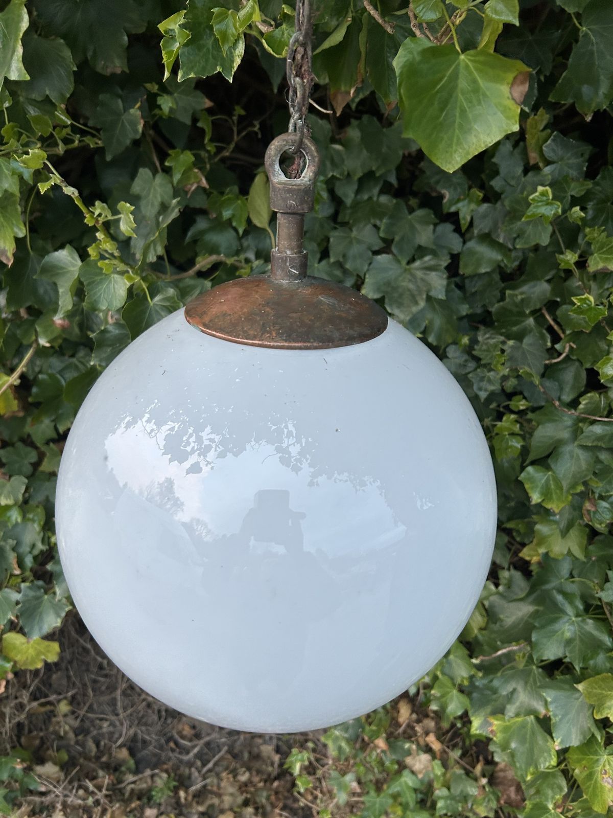 Glass Globe Opaline Hanging Pendant Light Fitting