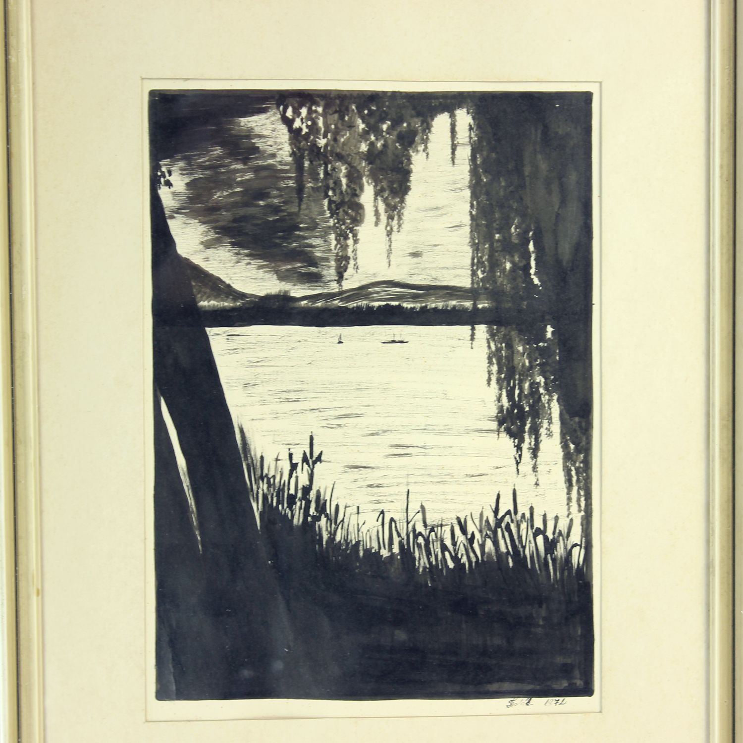 Art Set Of 2 Paintings On Paper, Signed Sestak 1972 photo