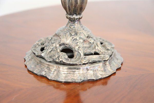 Candleholders In Silvered Metal, 1980s, Set Of 2 photo Home Decor