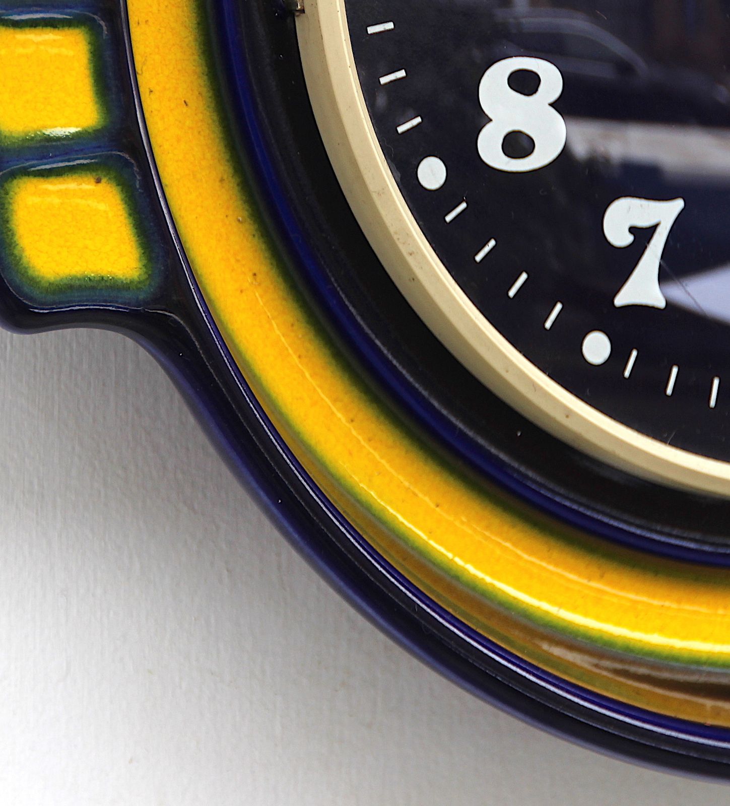 1970s West German Ceramic Vintage Factory Wall Clock. Fully Guaranteed photo for sale