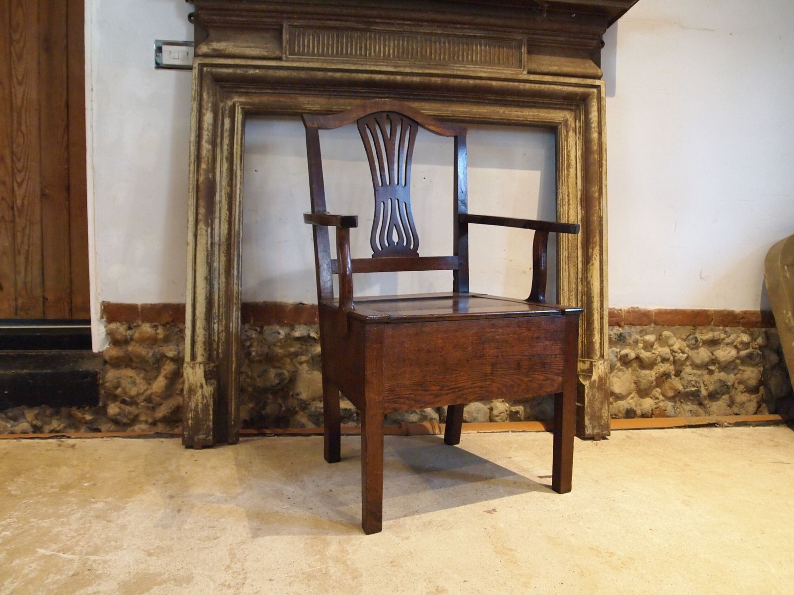 Chair Rare Welsh Oak Commode Chair George III C1770 photo furniture