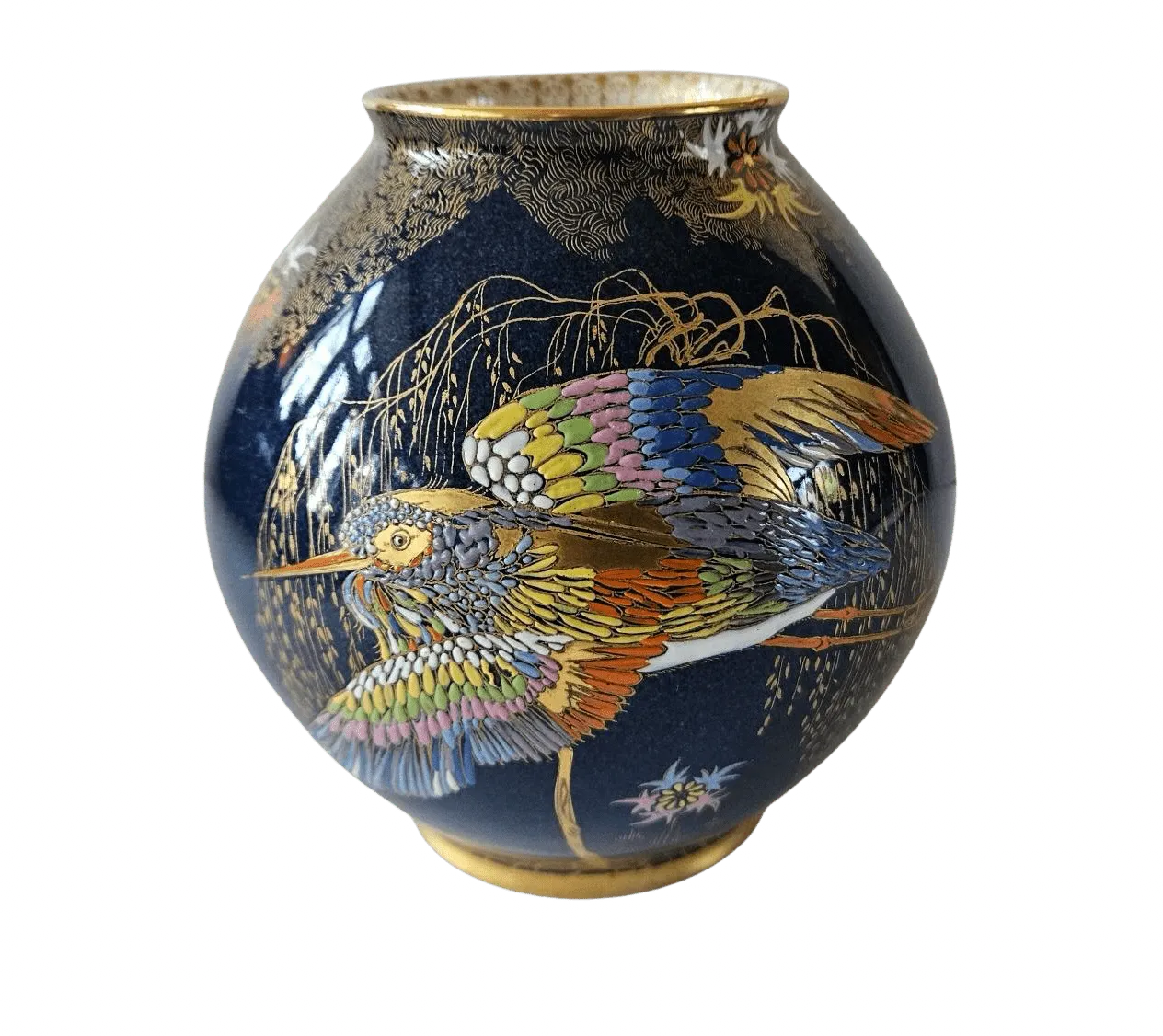 Carlton Ware Lustre Vase With The Sketching Bird Design