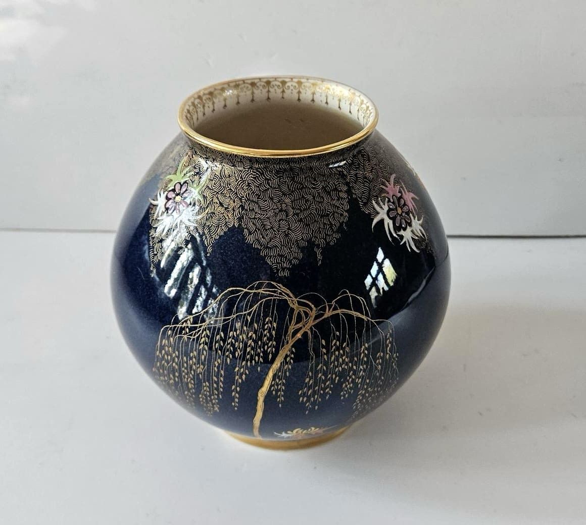 Carlton Ware Lustre Vase With The Sketching Bird Design photo Home Decor