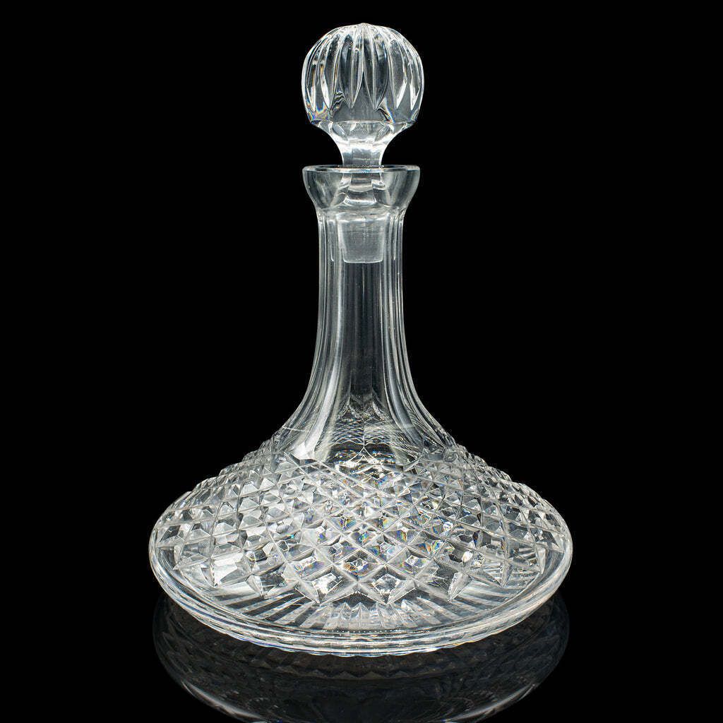 Vintage Ship’s Decanter, English, Crystal Glass Wine Vessel, Mid Century, C.1960 photo for sale