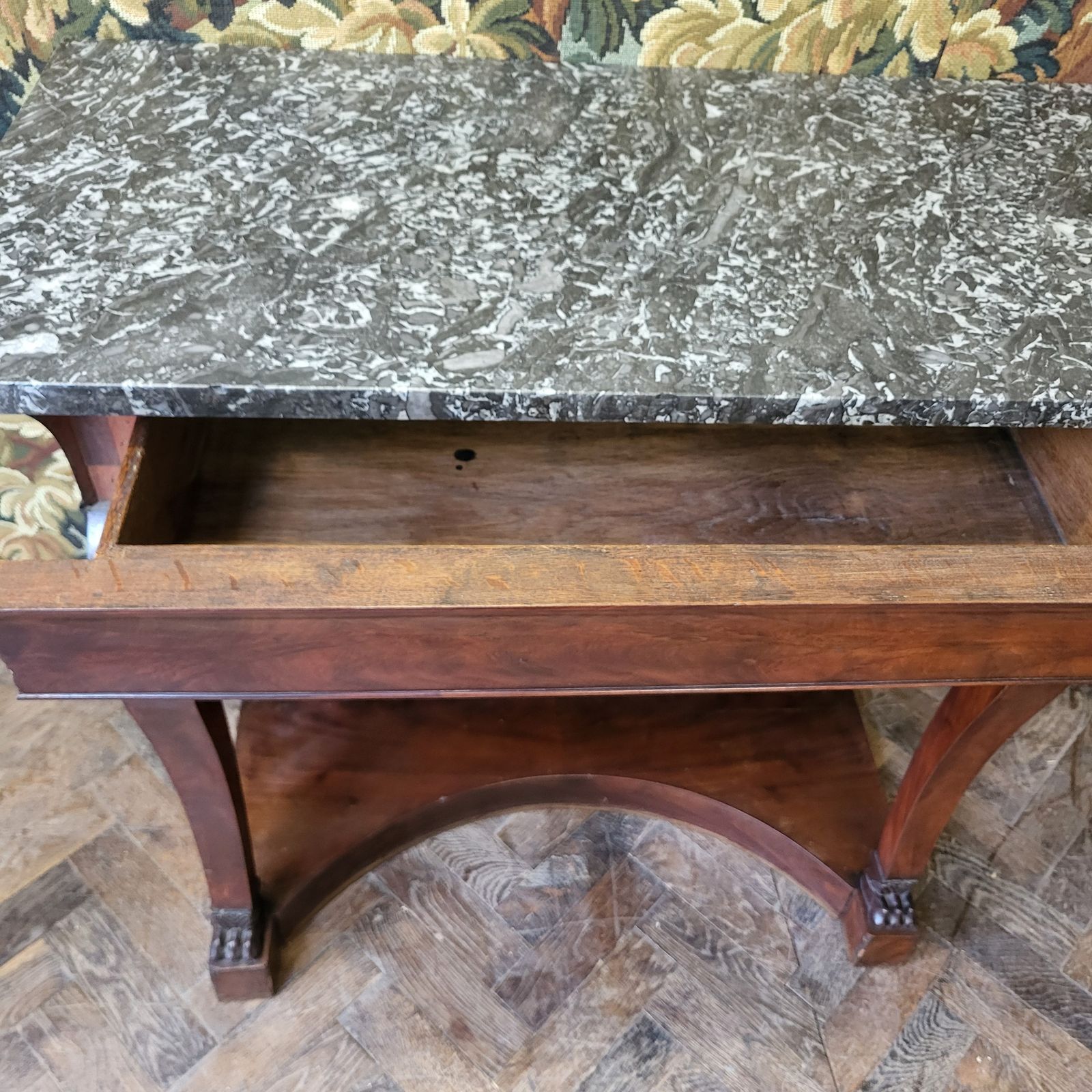 French Mahogany Console, 1800s photo for sale