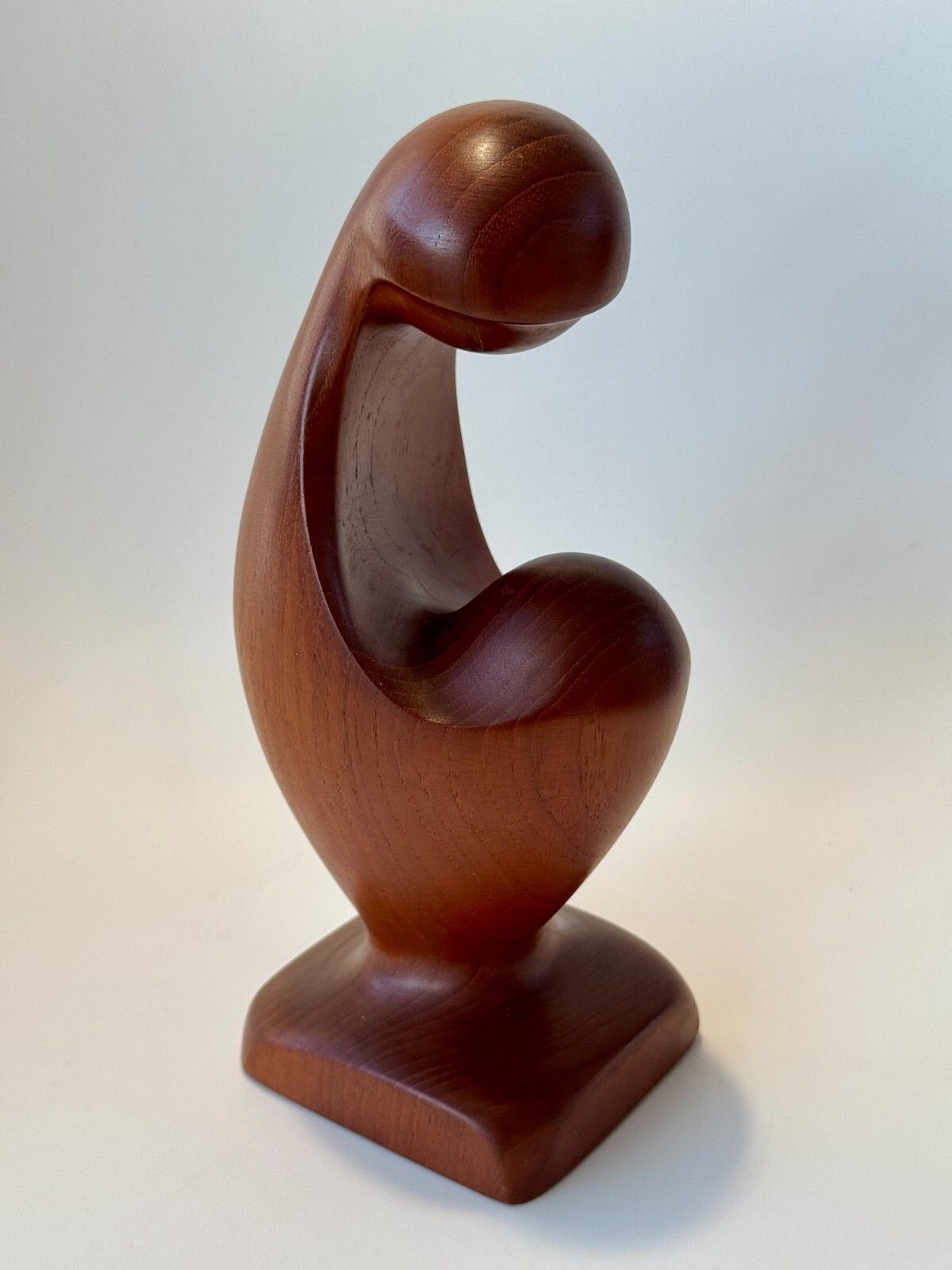 Mid Century Danish Teak Sculpture Simon Randers Mobilfabrik "Mother & Child" photo vinterior