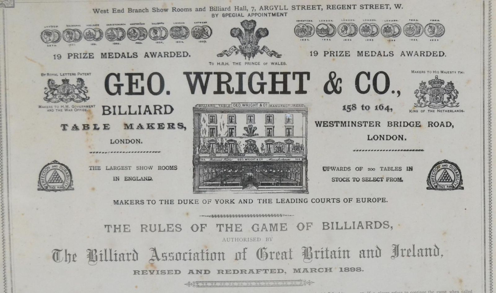 The Rules Of Billiards By George Wright Of London photo furniture