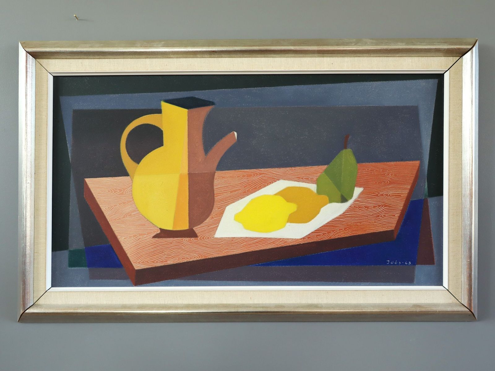 Cubist Citrus Oil Painting, 1960s