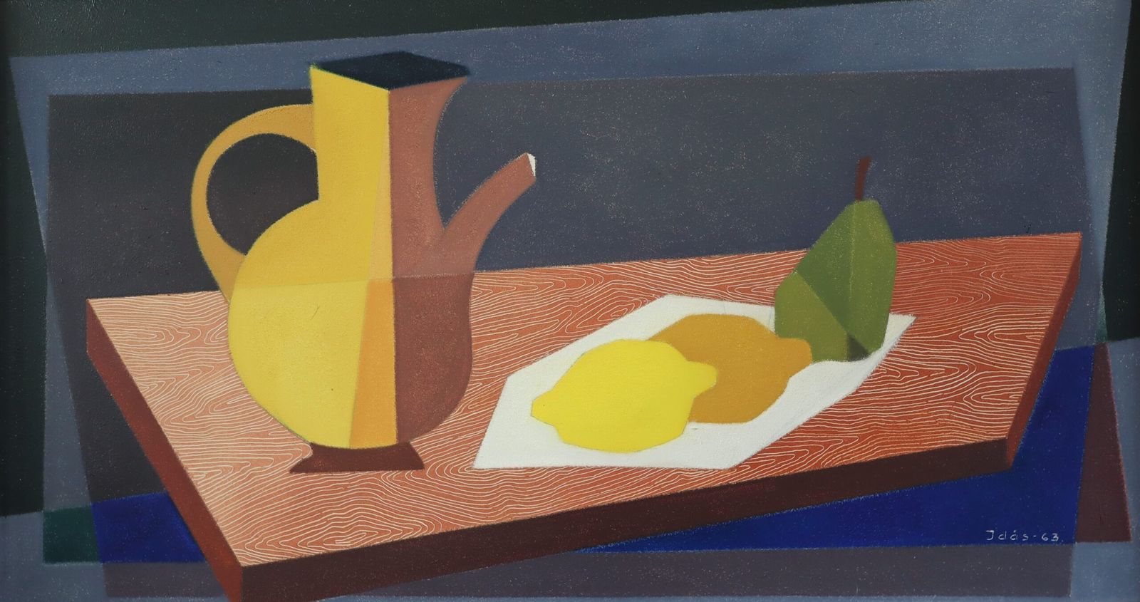 photo furniture Cubist Citrus Oil Painting, 1960s