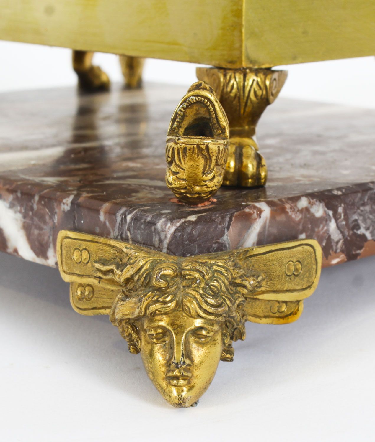 1275.0 Antique French Ormolu & Marble Casket 19th C photo