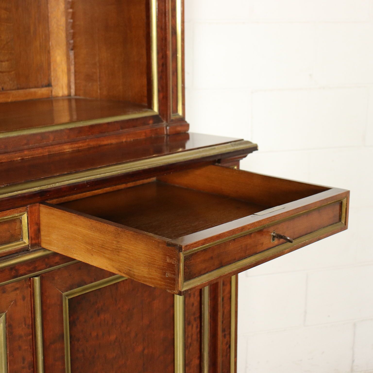 Bookcase Empire Mahogany Veneer Sessile Oak France Early 19th Century. photo vinterior