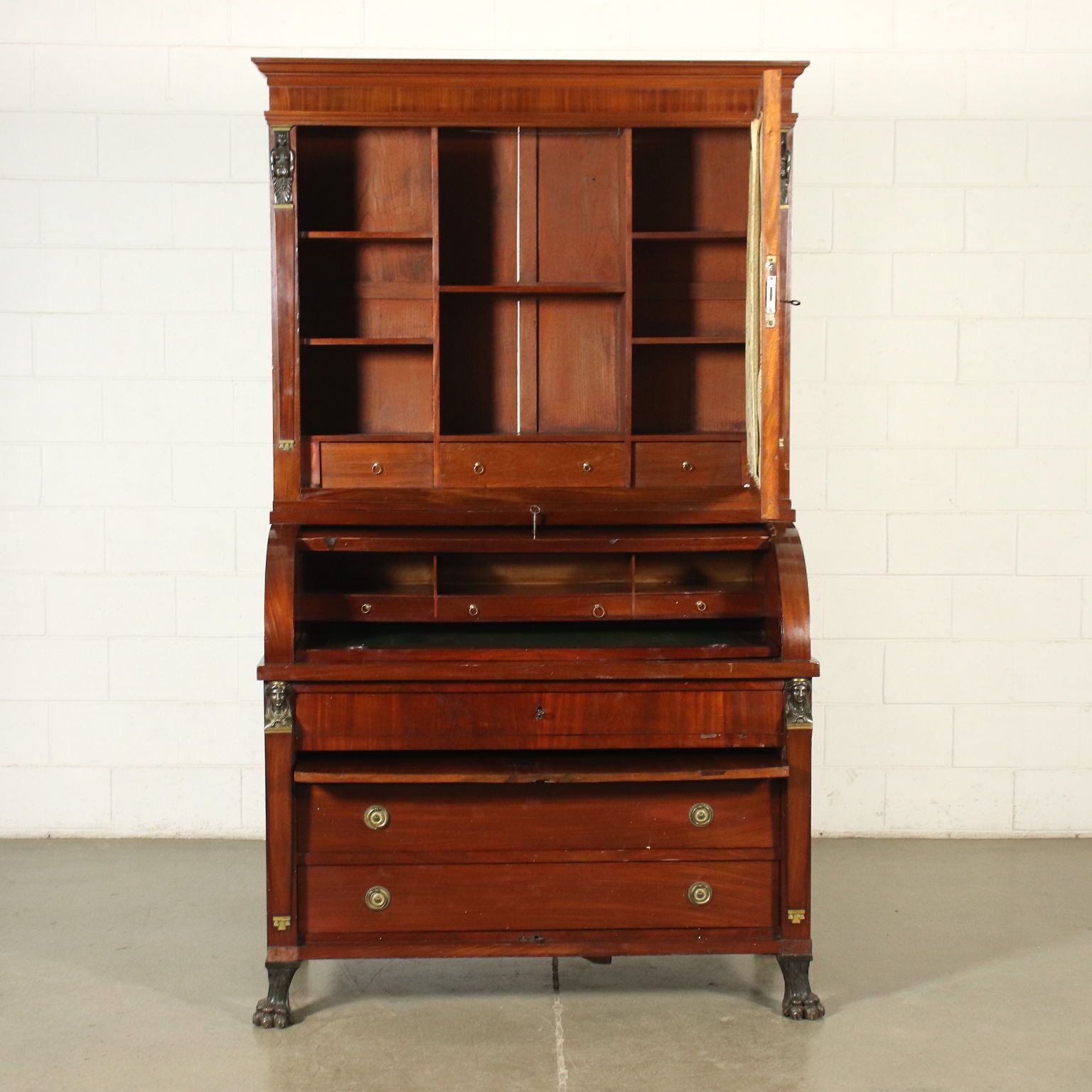 Empire Desk Chestnut Mahogany Italy XIX Century photo for sale