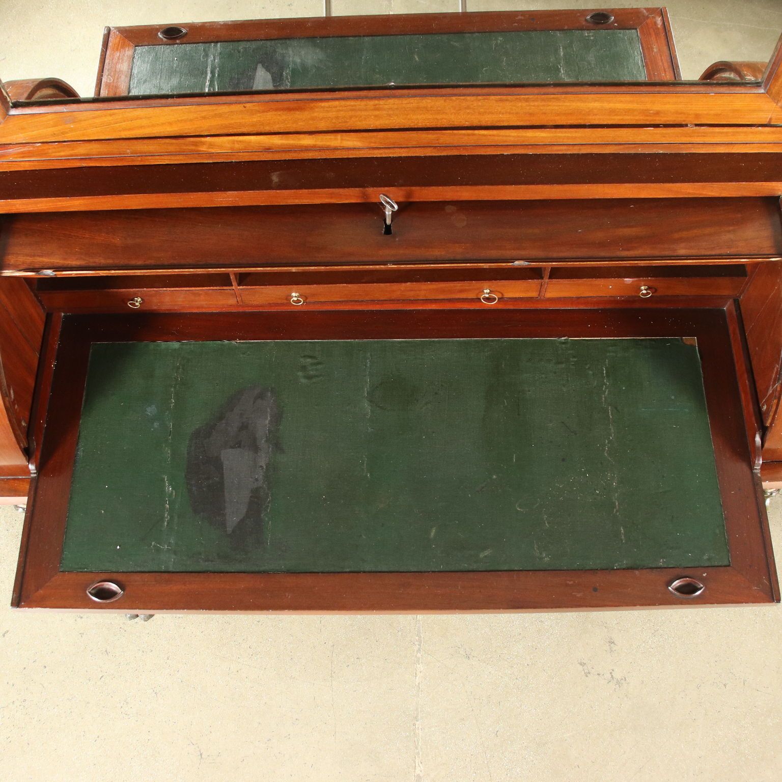 Furniture Empire Desk Chestnut Mahogany Italy XIX Century photo