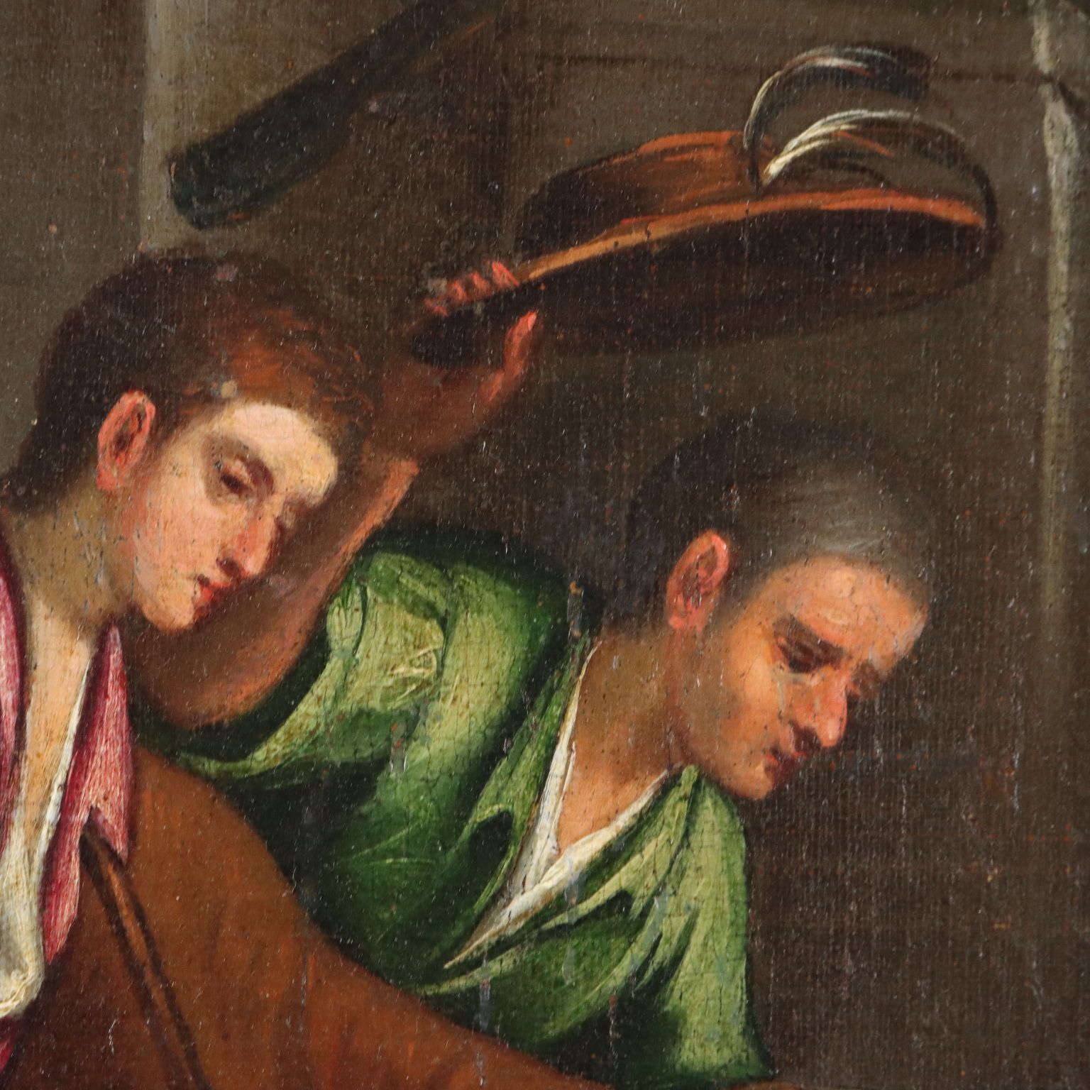 Antique Painting Religious Subject Oil On Canvas XVIII Century photo vinterior