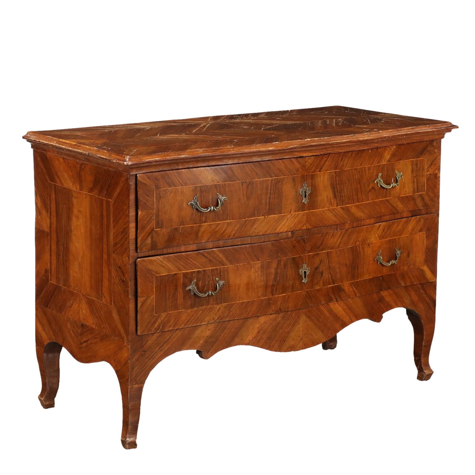 Antique Baroque Chest Of Drawers Walnut Italy XVIII Century