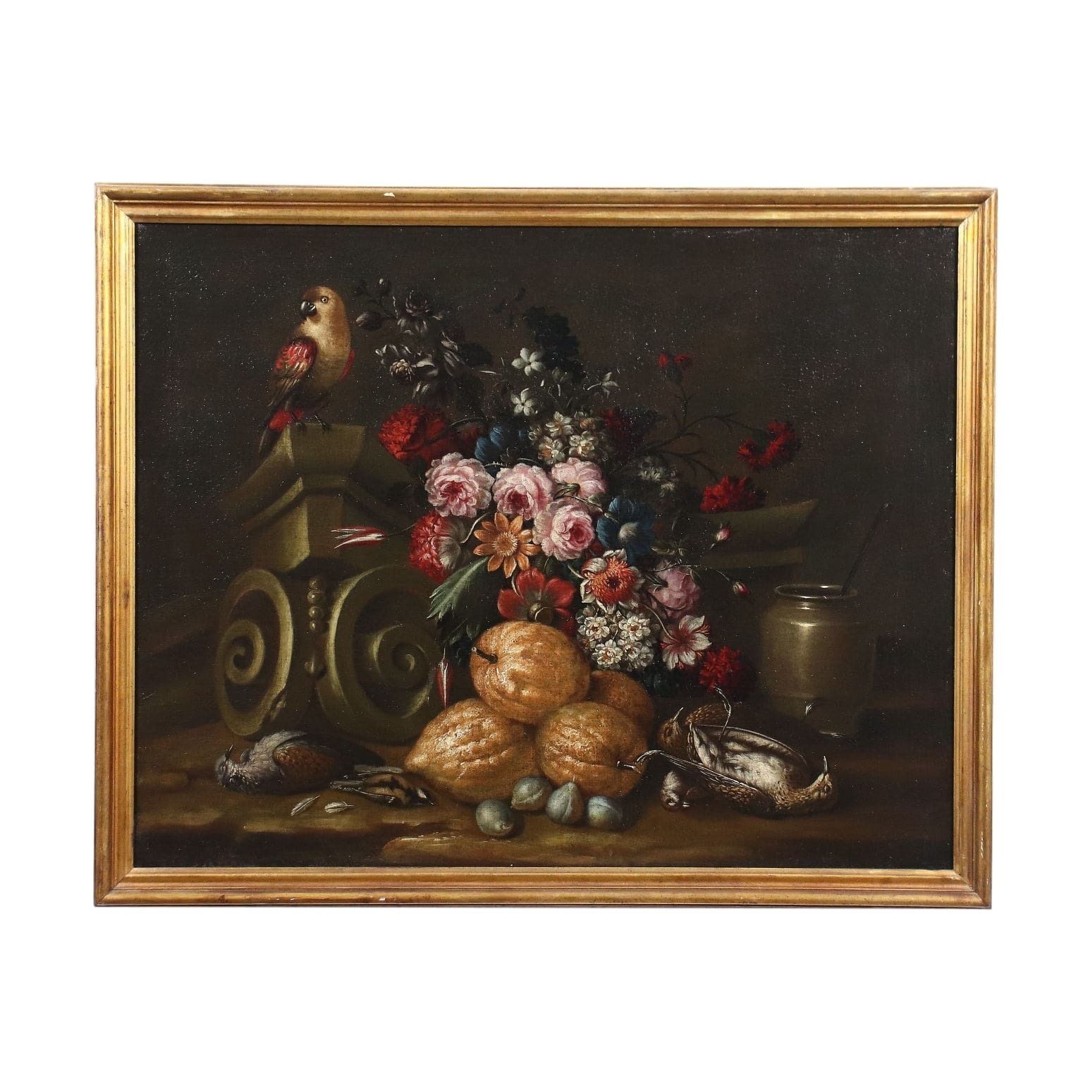 Antique Painting Still Life Oil On Canvas Italy XVII XVIII Century