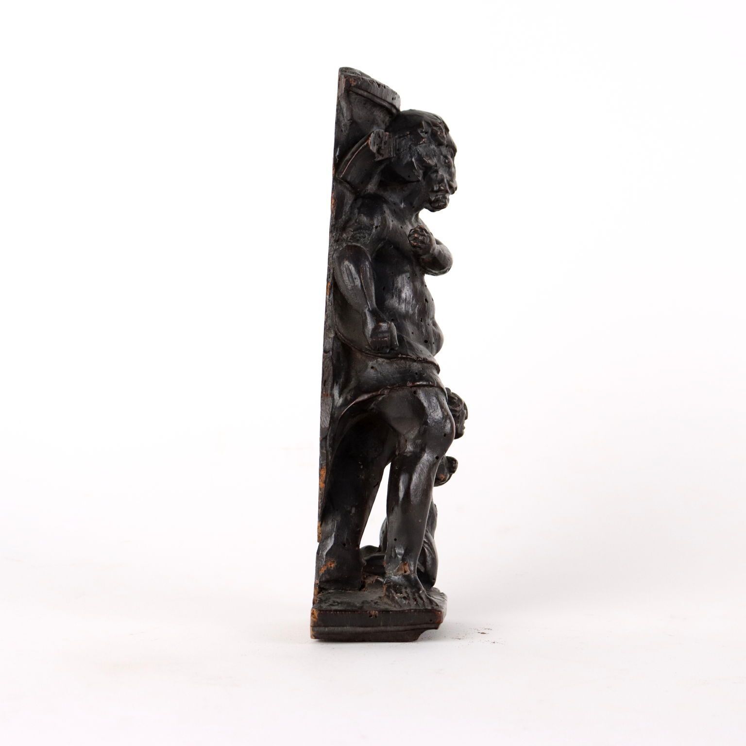 Antique Mannerist Sculpture Wood Italy XVI XVII Century photo vintage