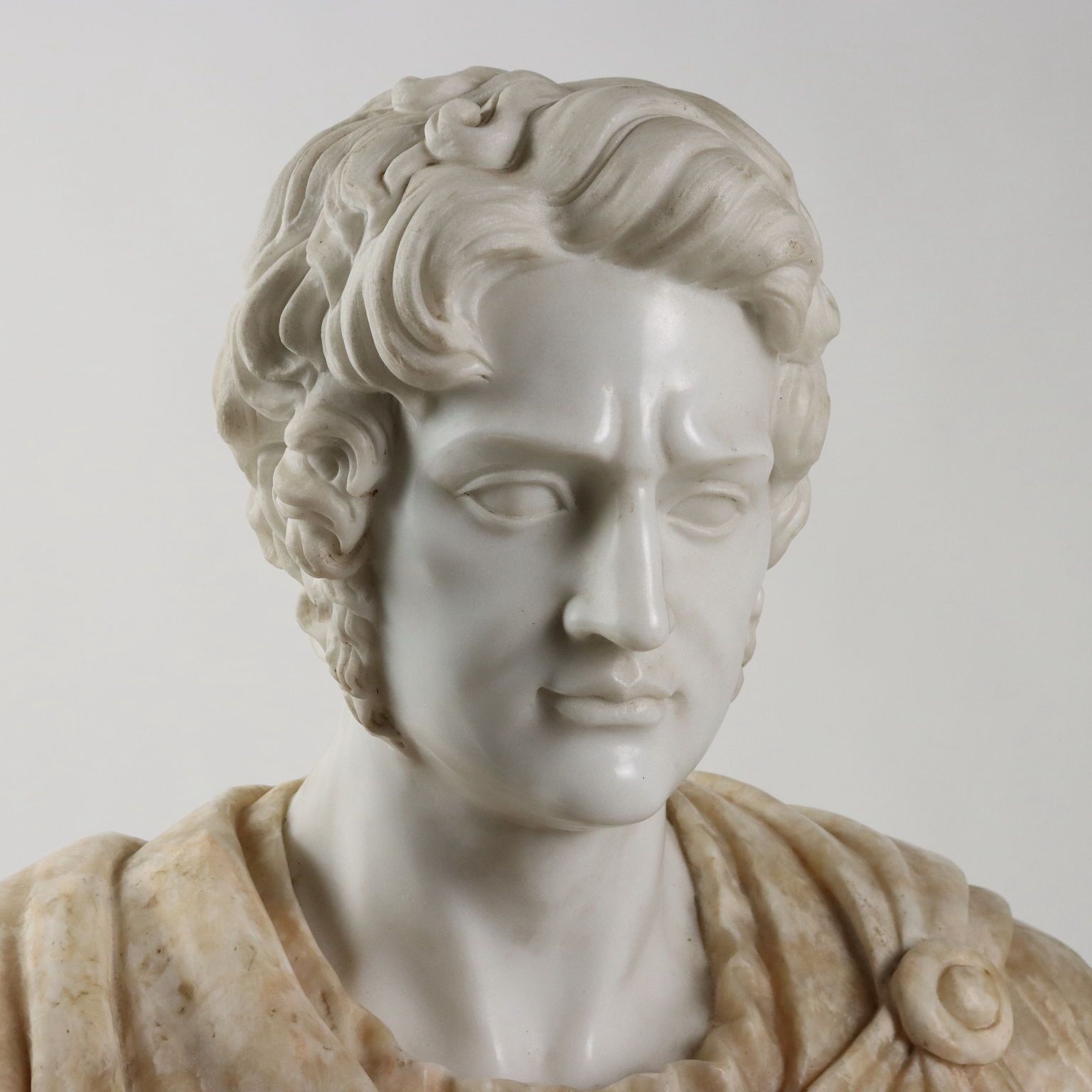 Bust Of A Roman Emperor White Marble Italy XX Century photo for sale
