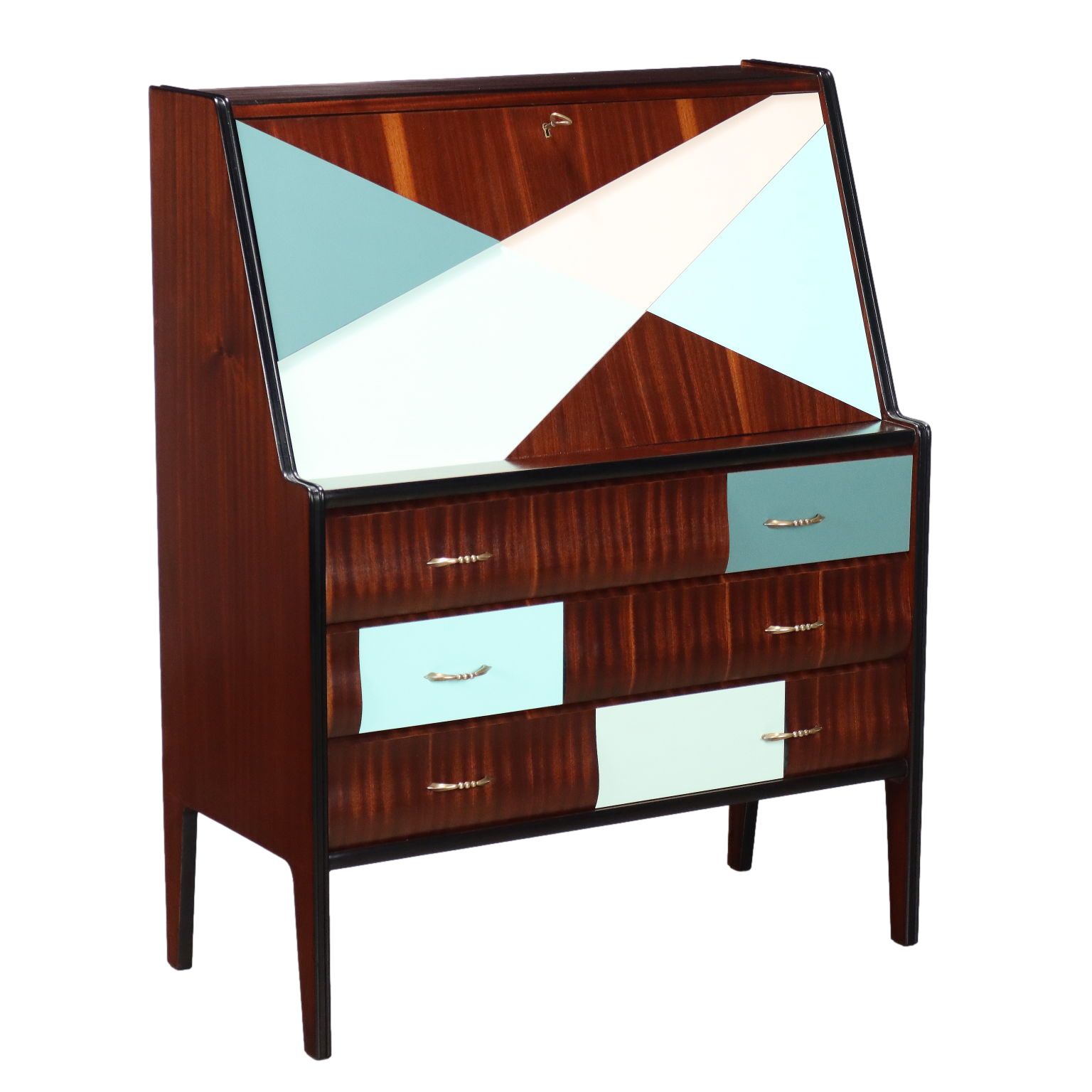 Vintage Cabinet Prisma Collection Laminate Brass 1950s 60s