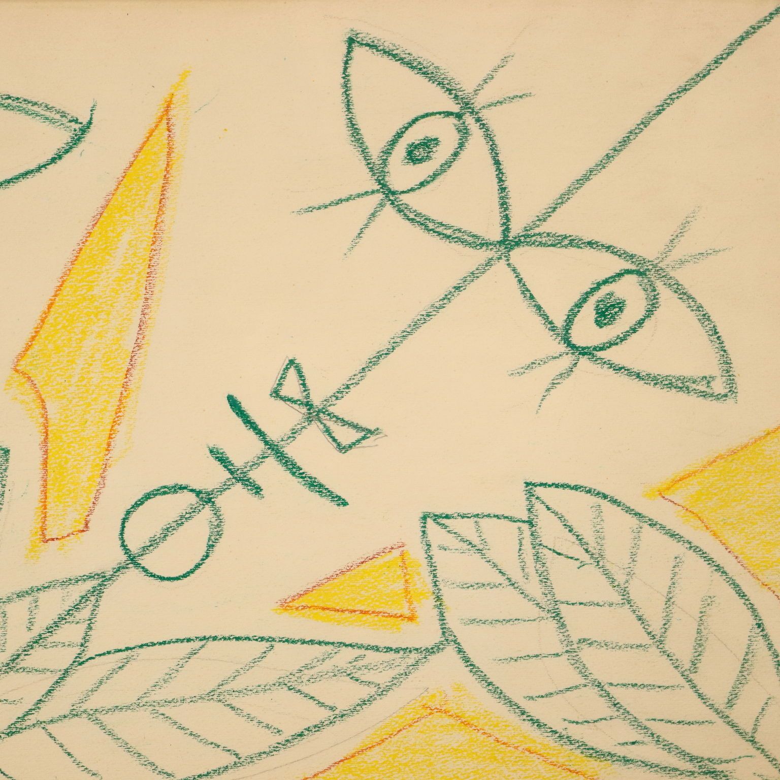 Drawings By Jean Cocteau Gouache On Paper Framed XX Century photo 7170.0