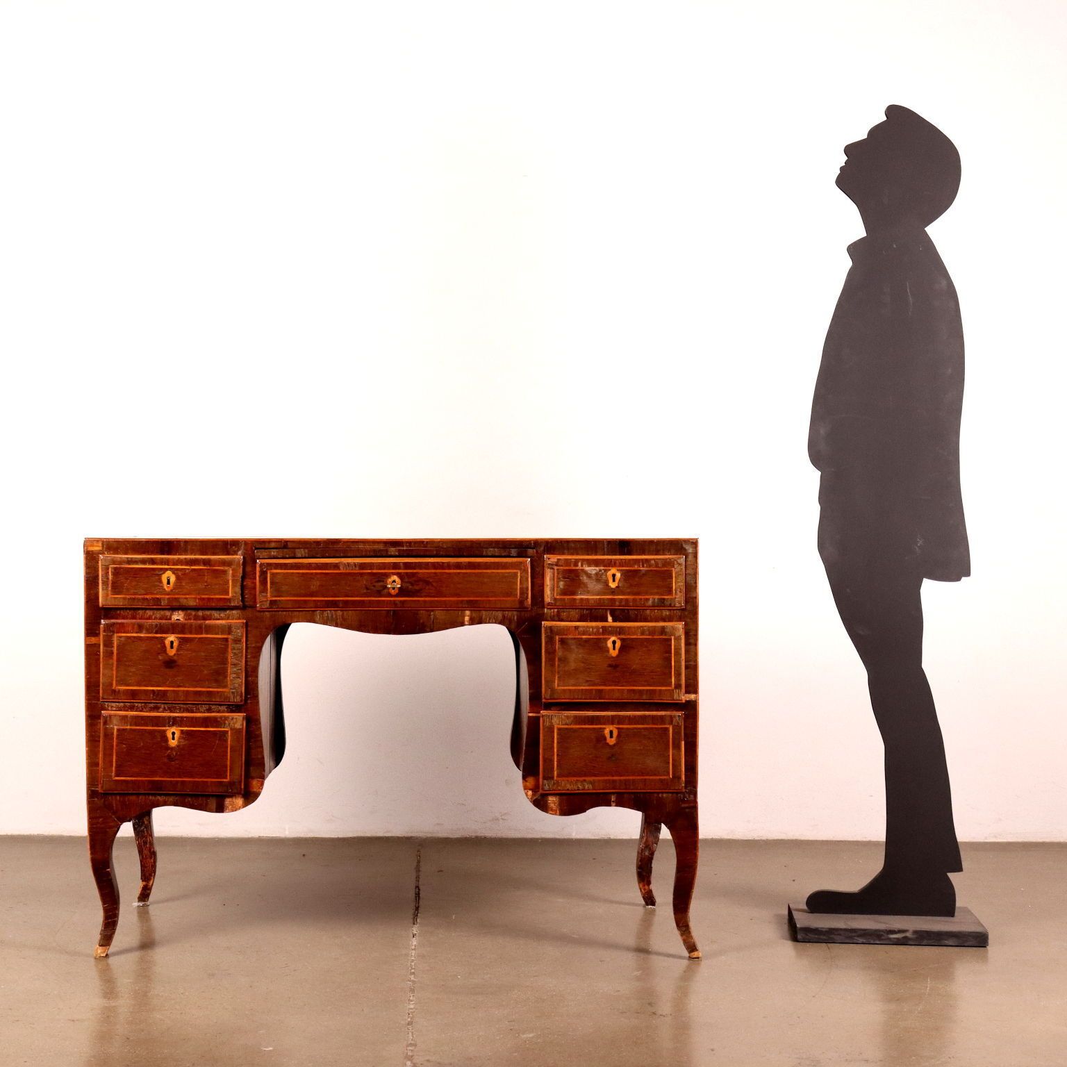 Ancient Neoclassical Writing Desk '700 Exotic Wood Veneer Silver Fir photo furniture