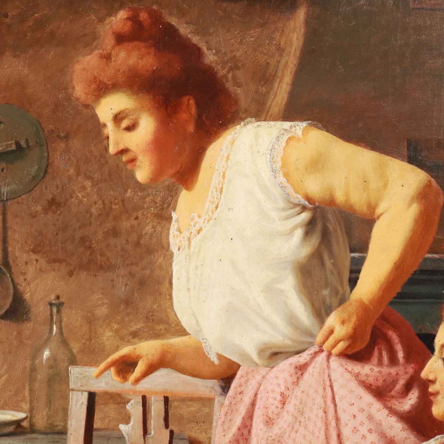 Interior Scene Attr. To G. Bellei Oil On Canvas XIX Century photo Art