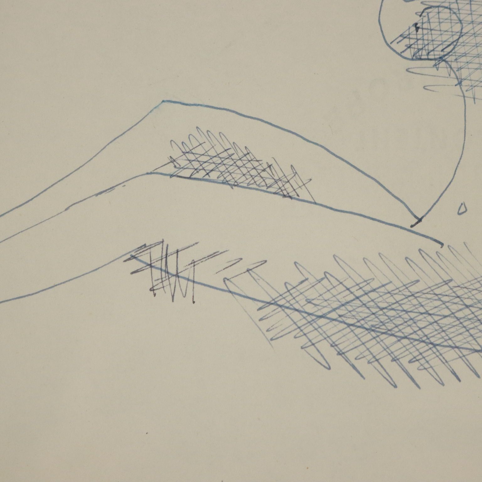 Pen Drawing By Mario Tozzi Figure In Rest 1969 With Authentication Fra photo Art