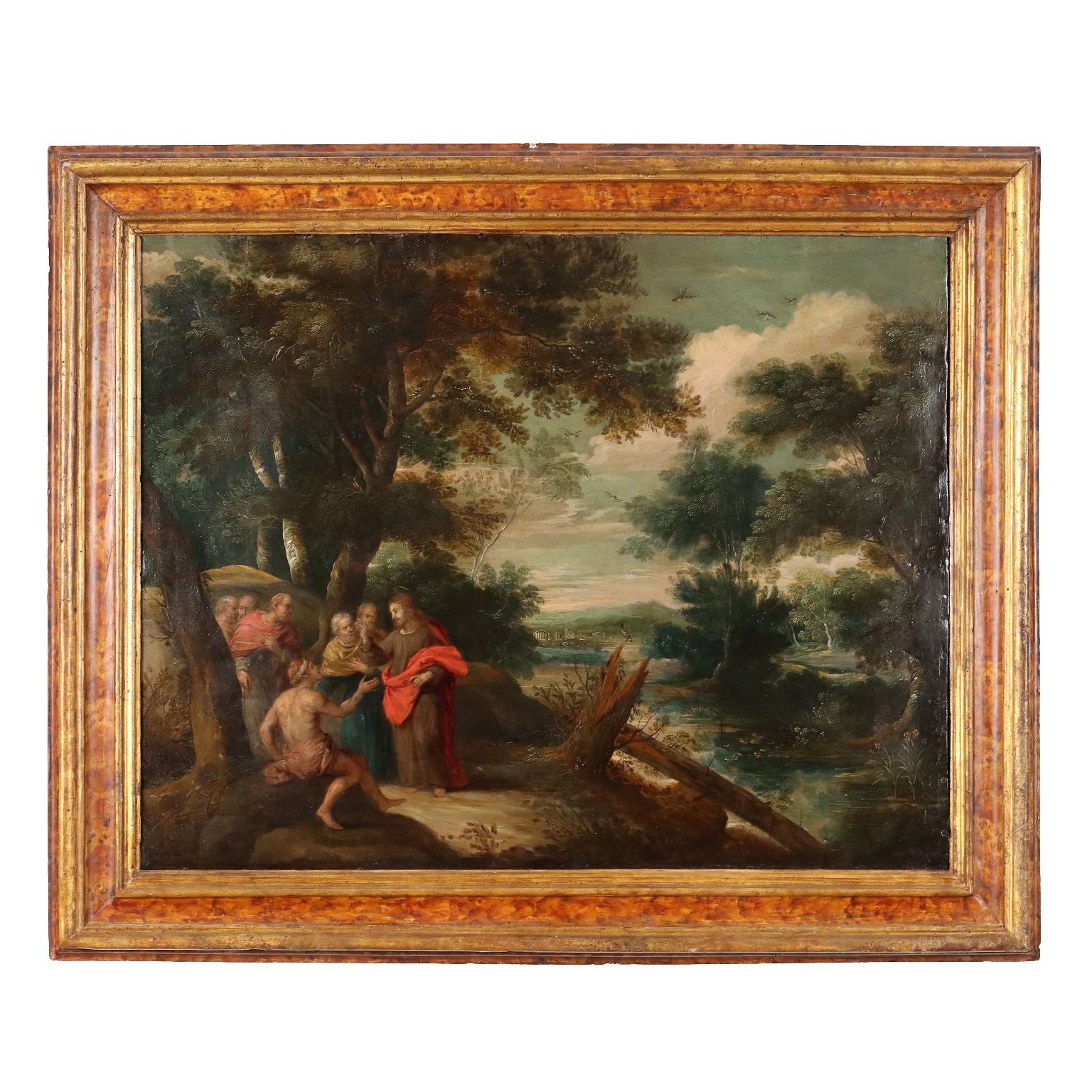 Ancient Painting Healing Scene '600 Oil On Copper photo furniture