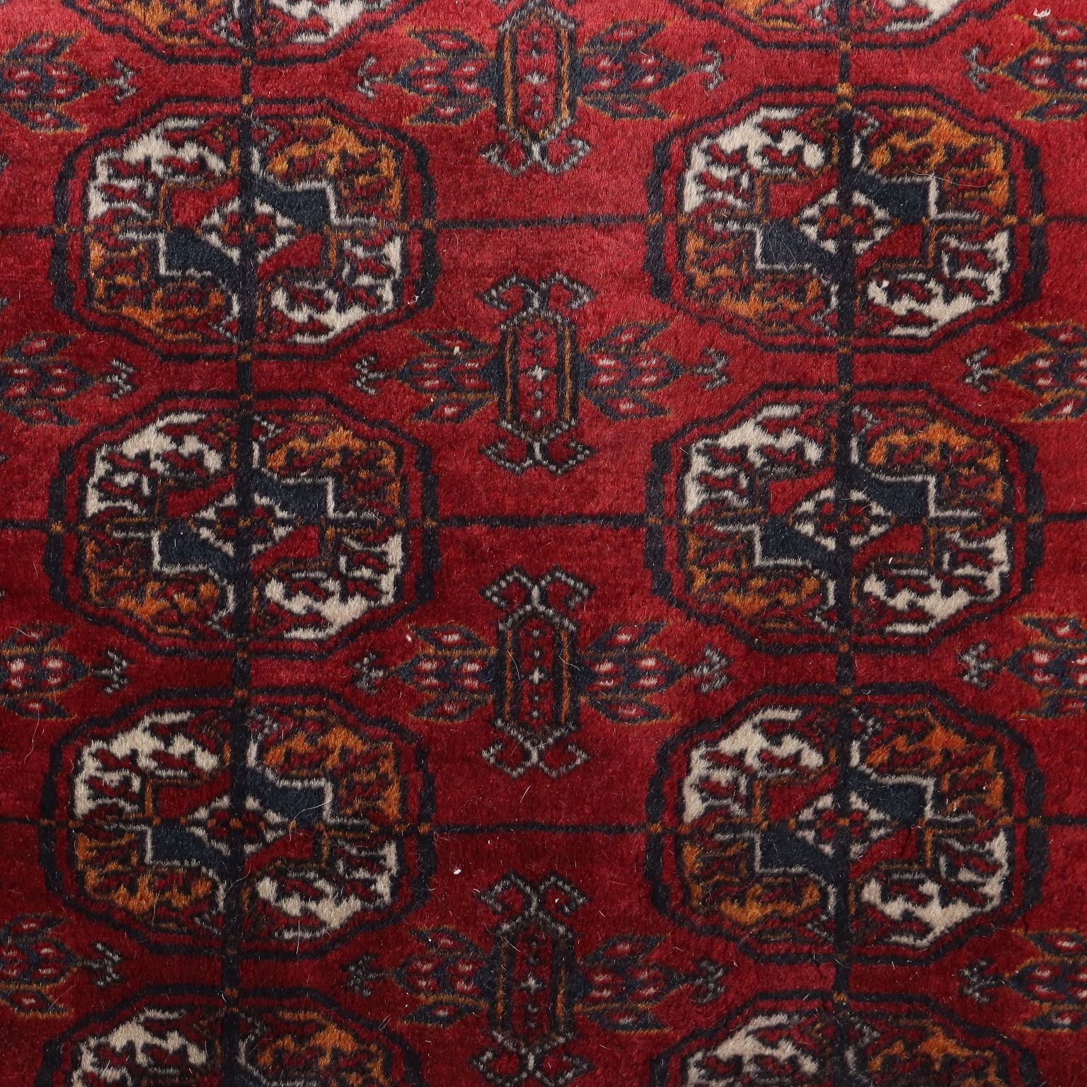 Antique Bukhara Carpet Cotton Thin Knot Pakistan 114 X 75 In photo for sale