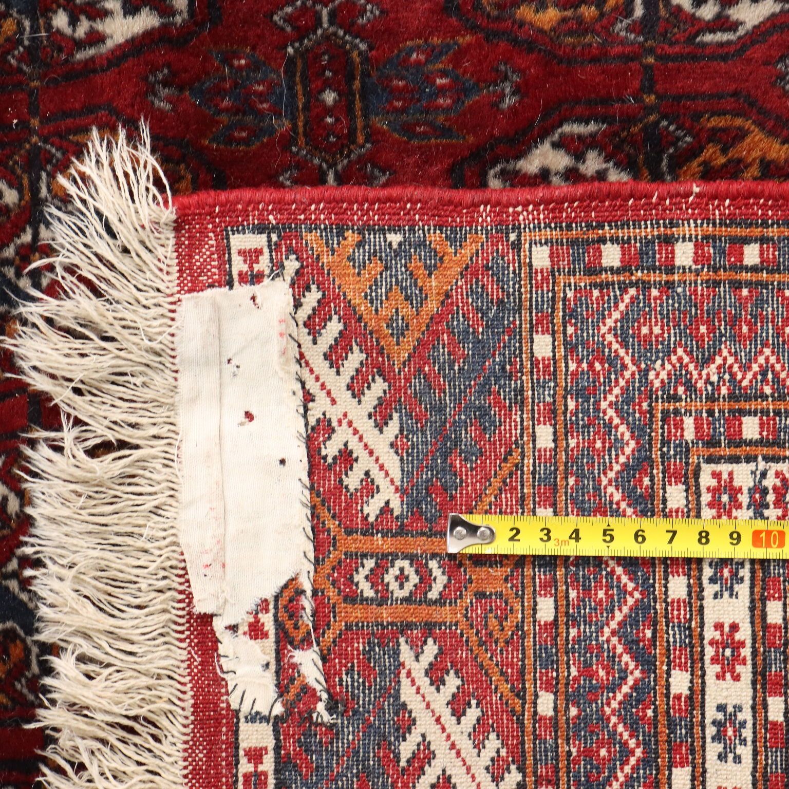 Antique Bukhara Carpet Cotton Thin Knot Pakistan 114 X 75 In photo vinterior