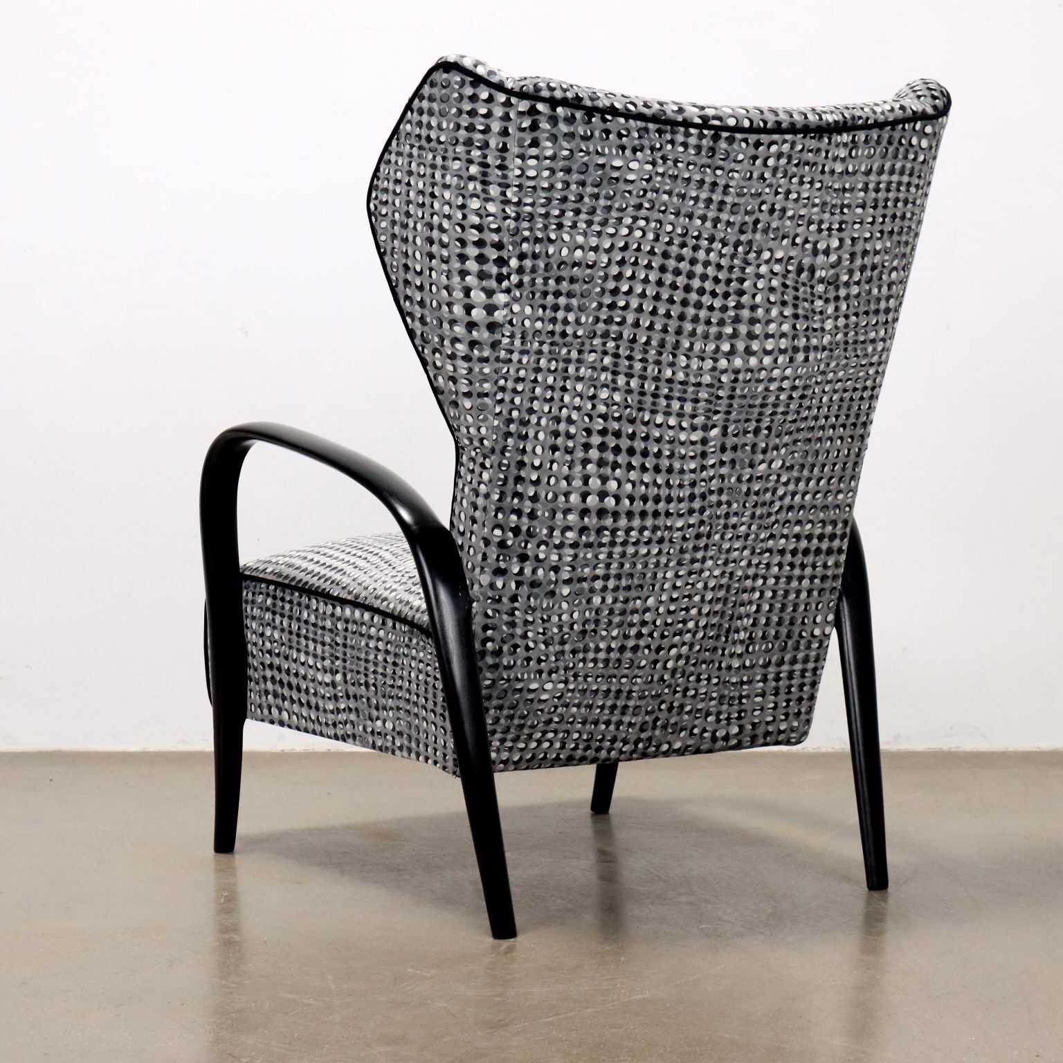 photo furniture Vintage Armchair Prisma Collection Velvet Wood Italy 1960s
