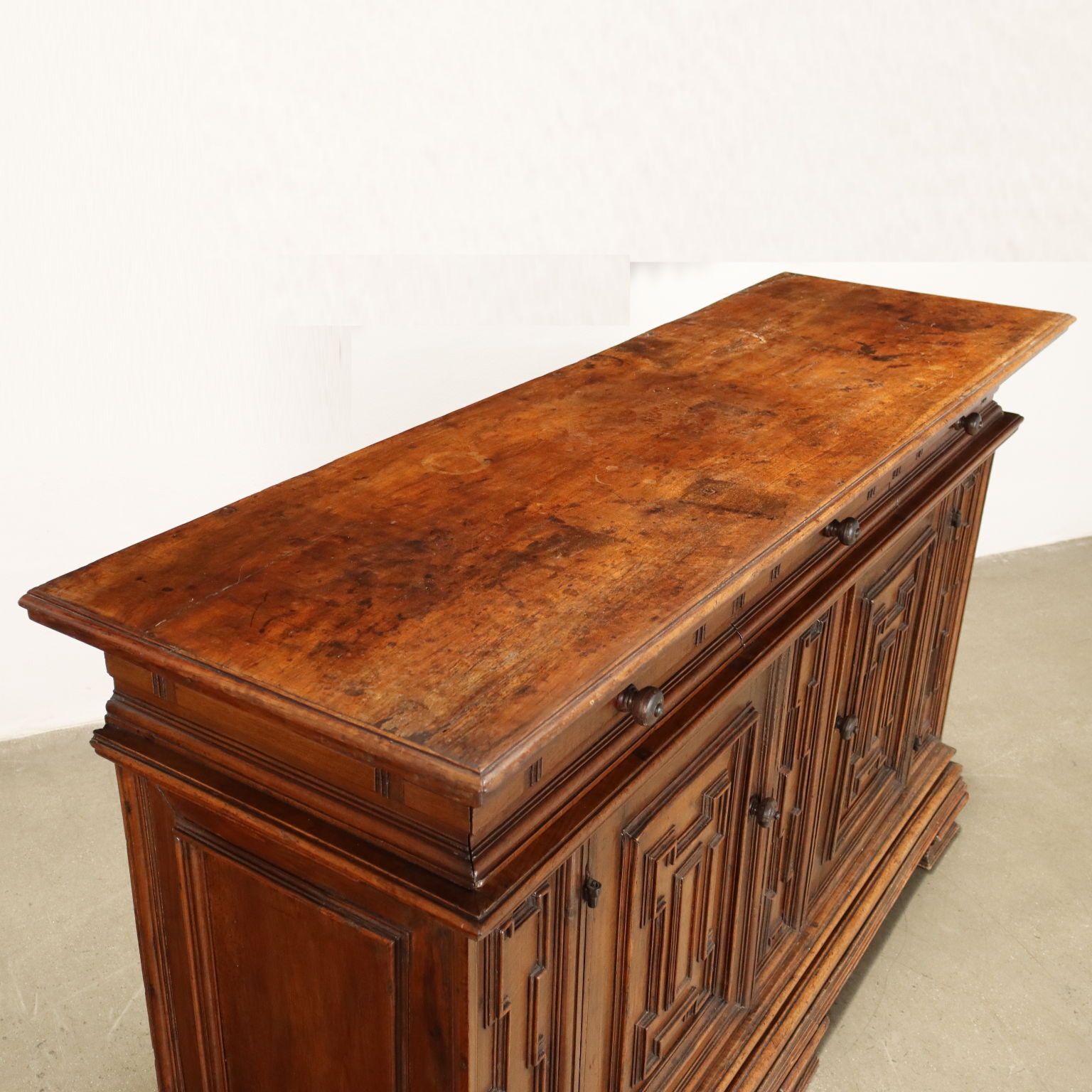 Ancient Cupboard Reggio Emilia Late XVII Century Walnut photo for sale