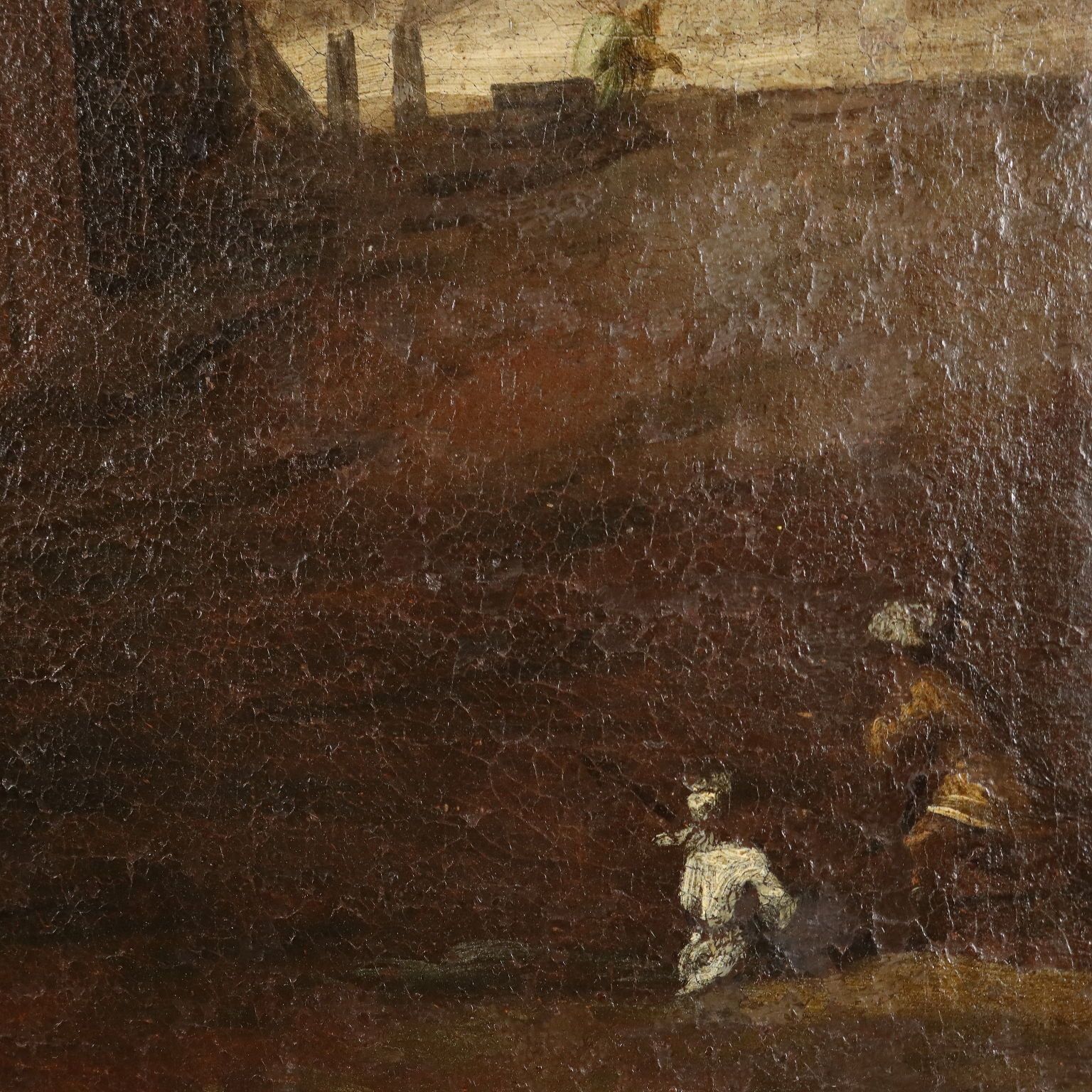 Antique Painting With The Holy Family Oil On Canvas '600 photo vintage