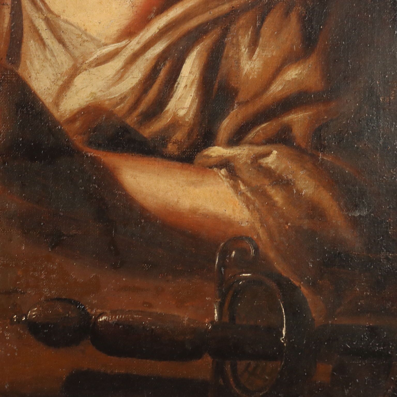 Antique Painting Young Man With A Pipe Oil On Canvas XVIII Century photo buy