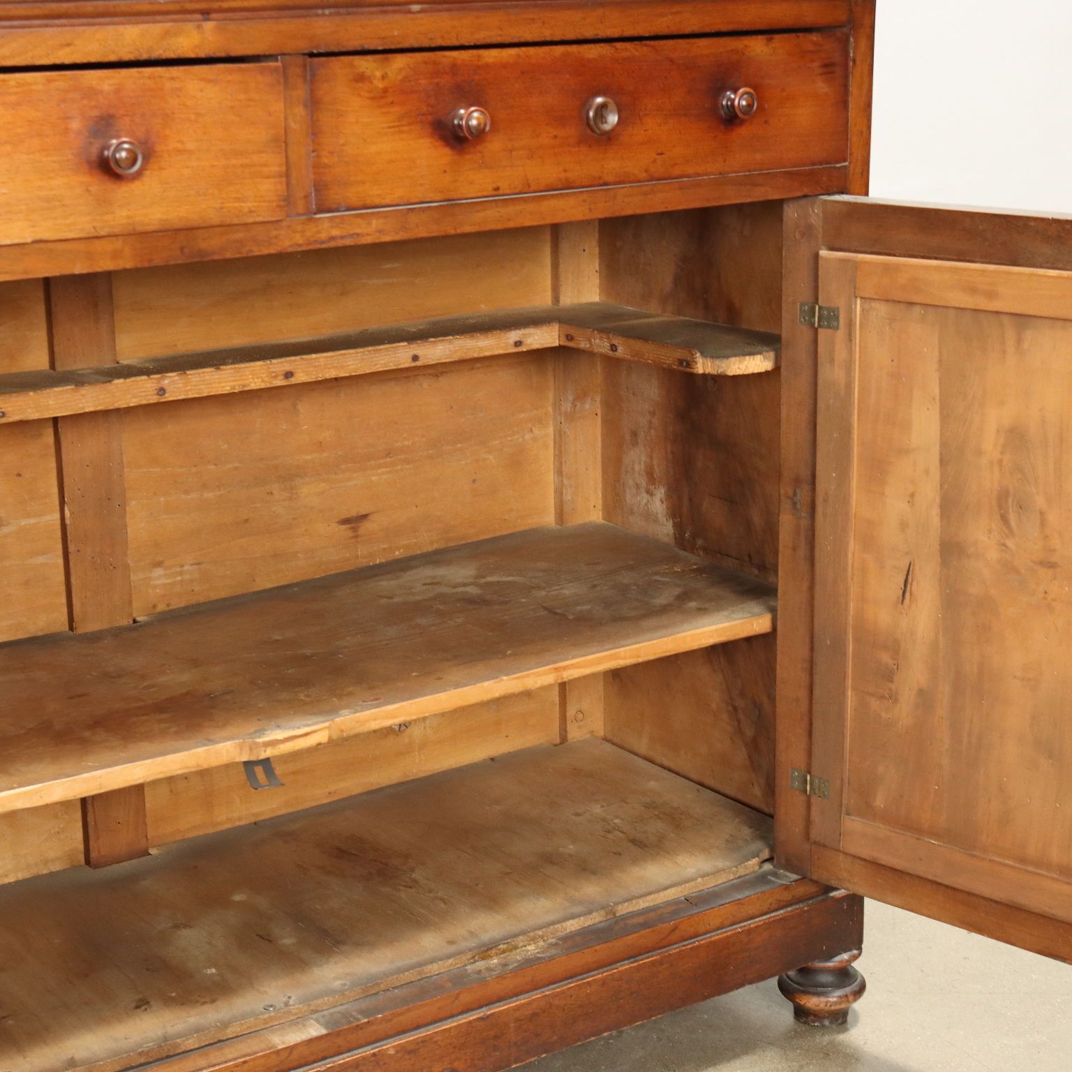 photo furniture Antique Double Top Showcase With Drawers Walnut Italy XX Century