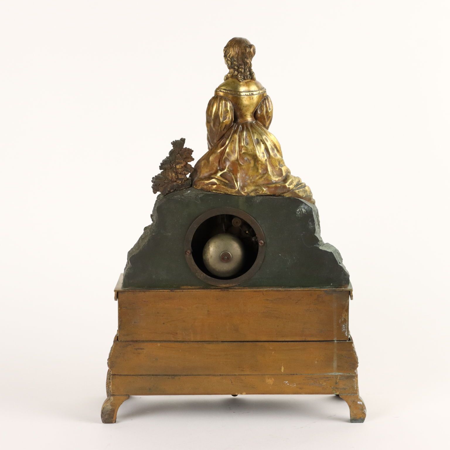 520.0 Antique Clock Gilded Bronze With Basement France XIX Century photo