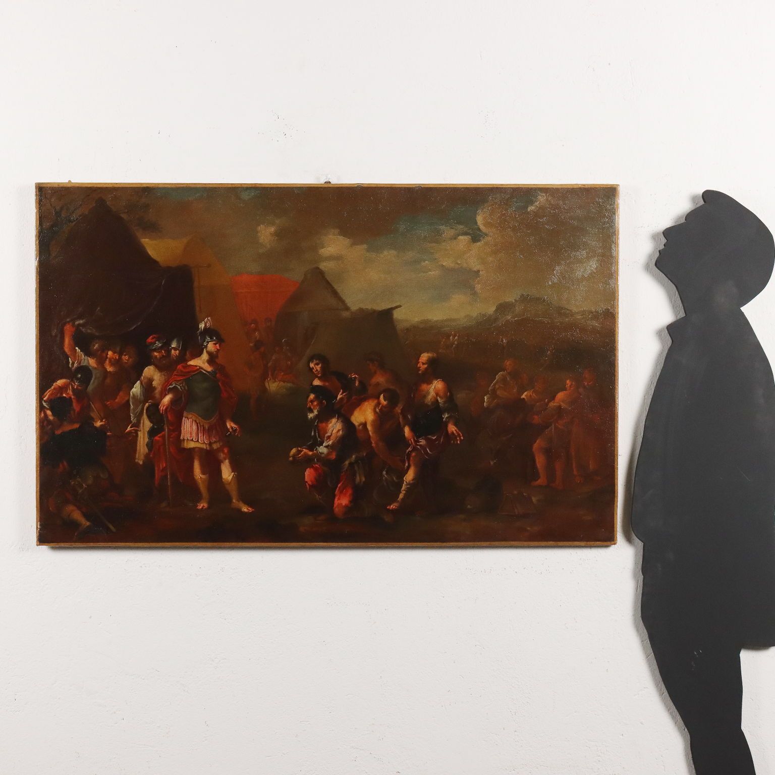 Antique Painting With Historical Subject Oil On Canvas XVII Century photo furniture