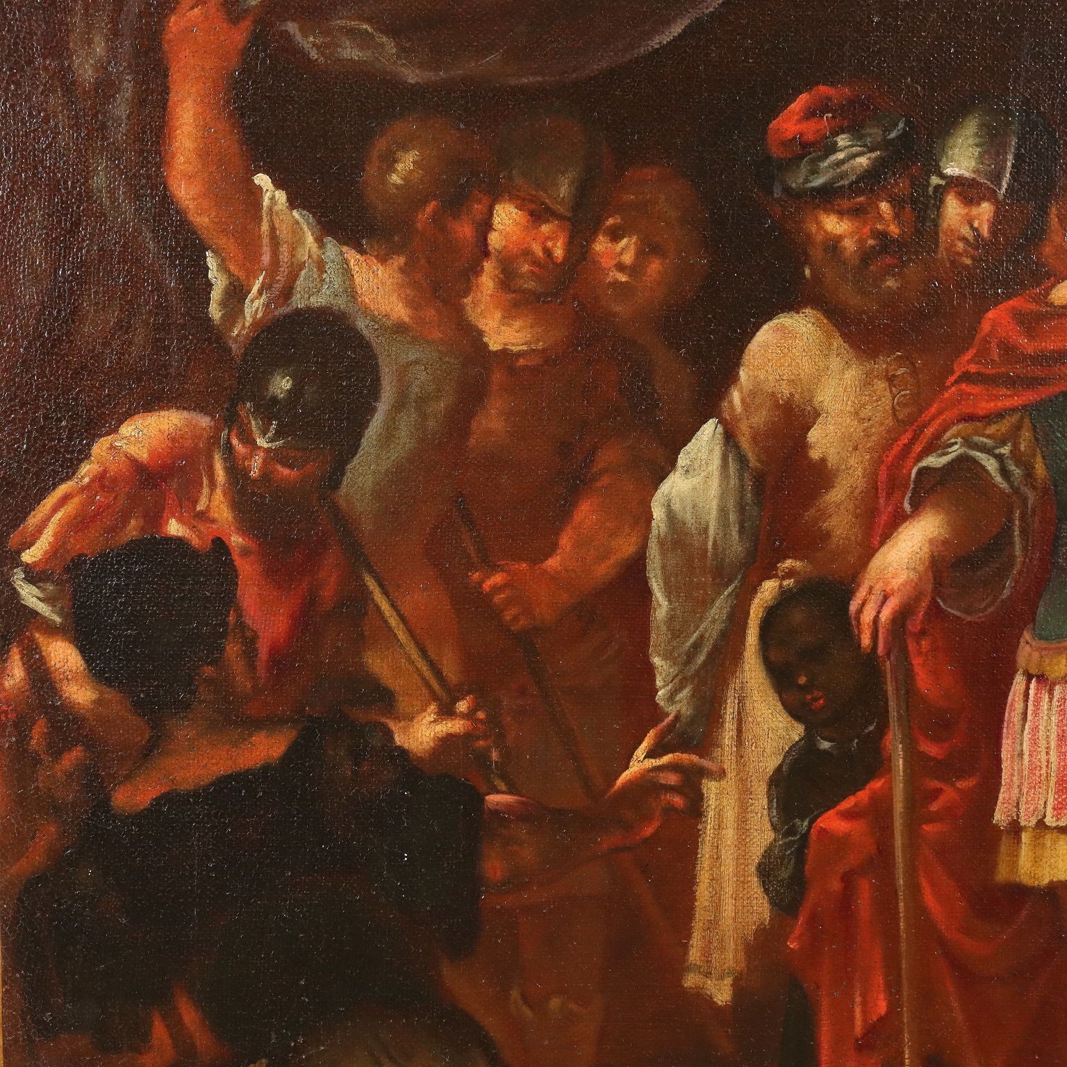 Antique Painting With Historical Subject Oil On Canvas XVII Century photo vinterior
