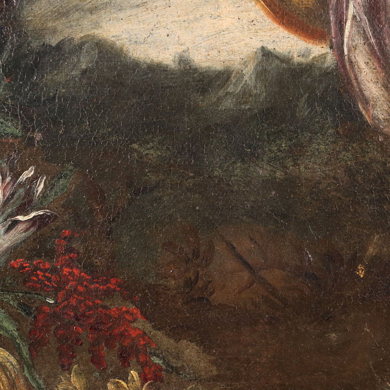 Antique Painting Religious Subject Oil On Canvas XVII Century photo vinterior